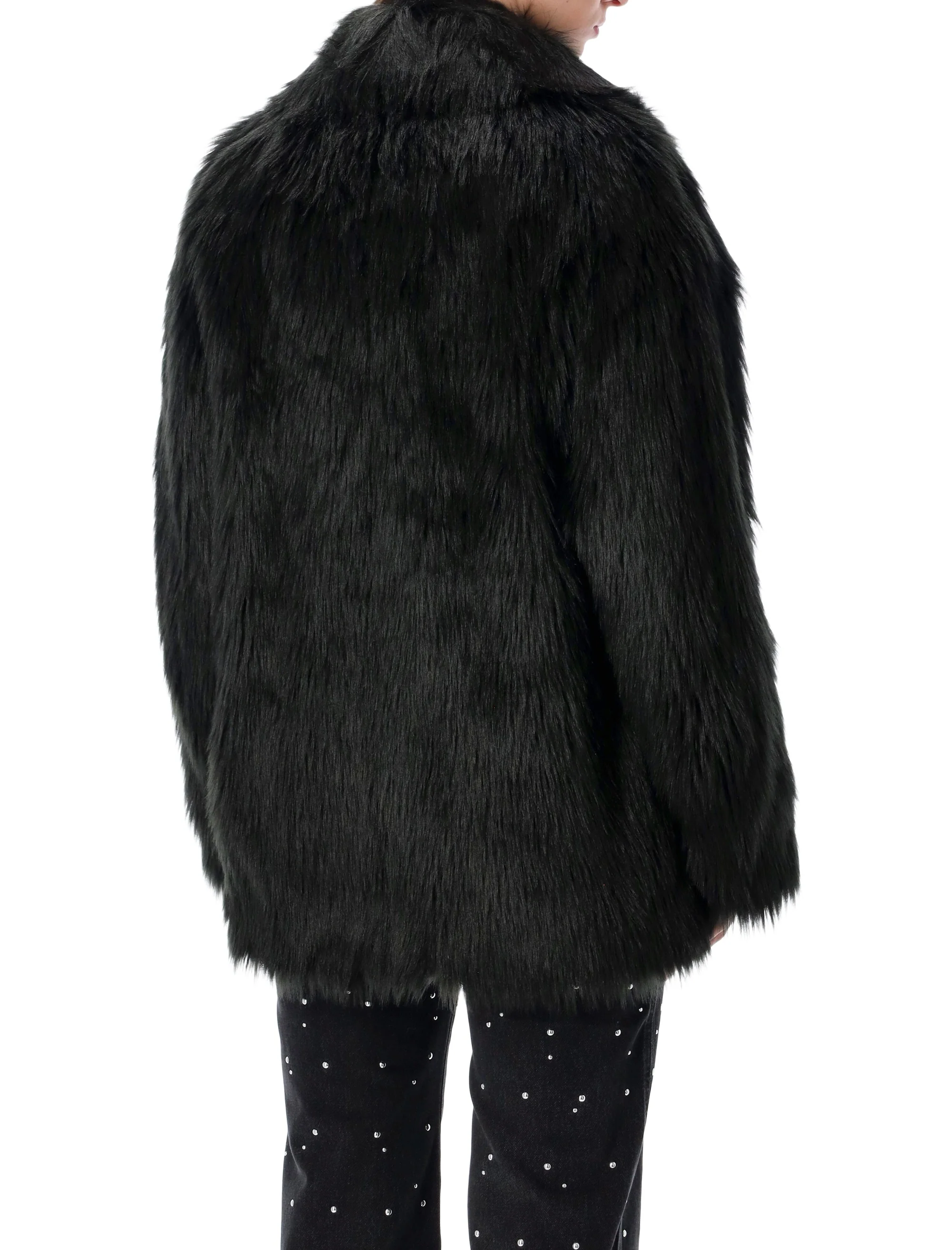 Stand Studio Mid-Length Double-Breasted Faux Fur Jacket - Image 2