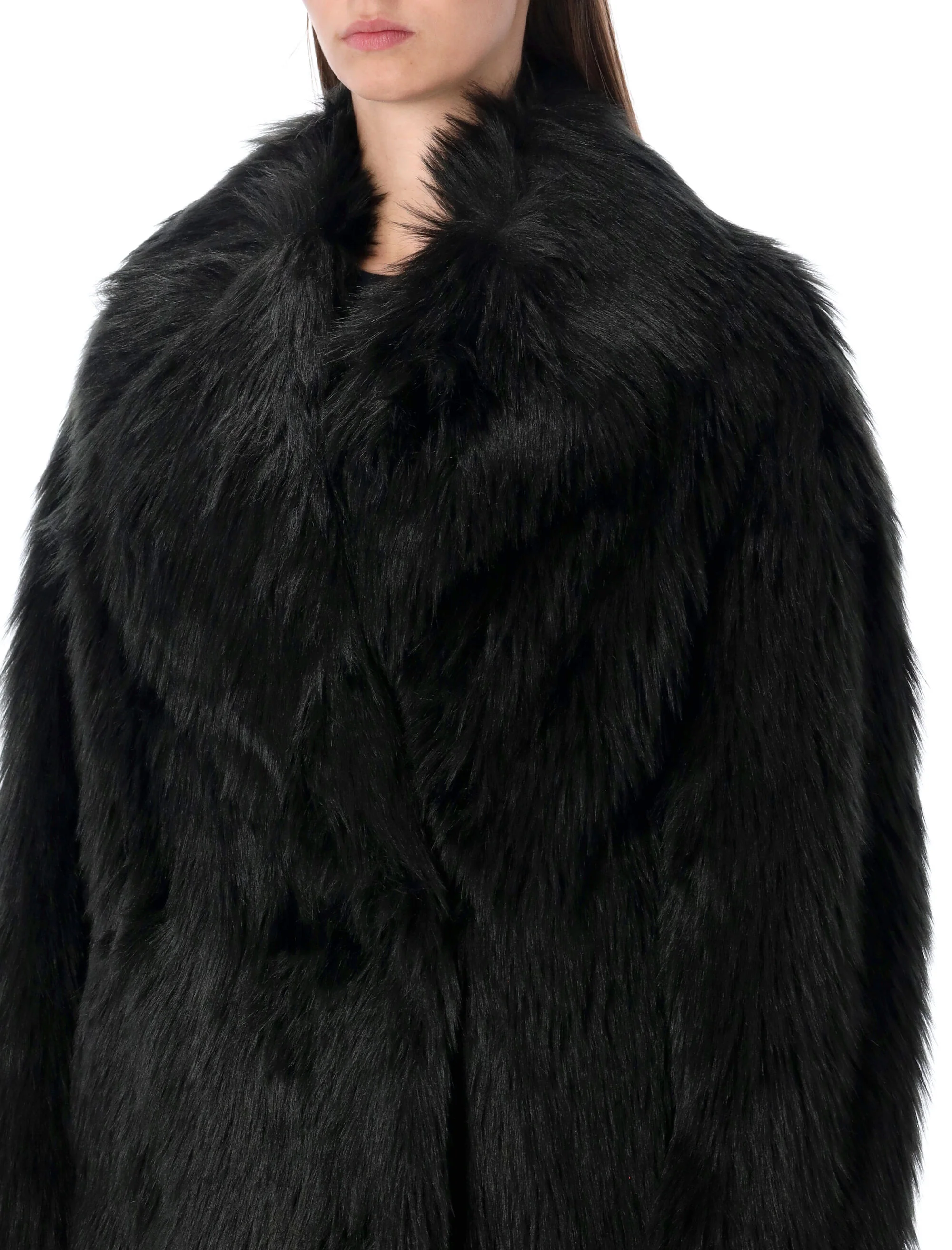 Stand Studio Mid-Length Double-Breasted Faux Fur Jacket - Image 3