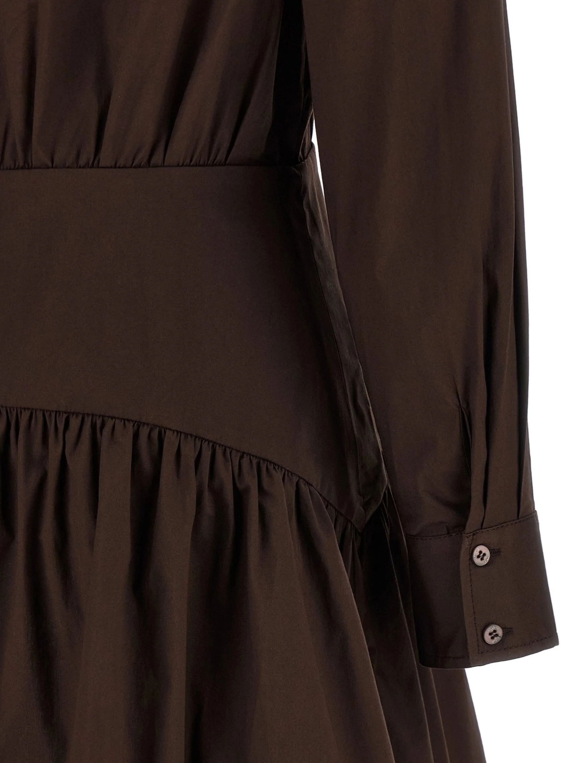Staud Flared Mini Shirt Dress with Button Closure and Curved Detail - Image 4