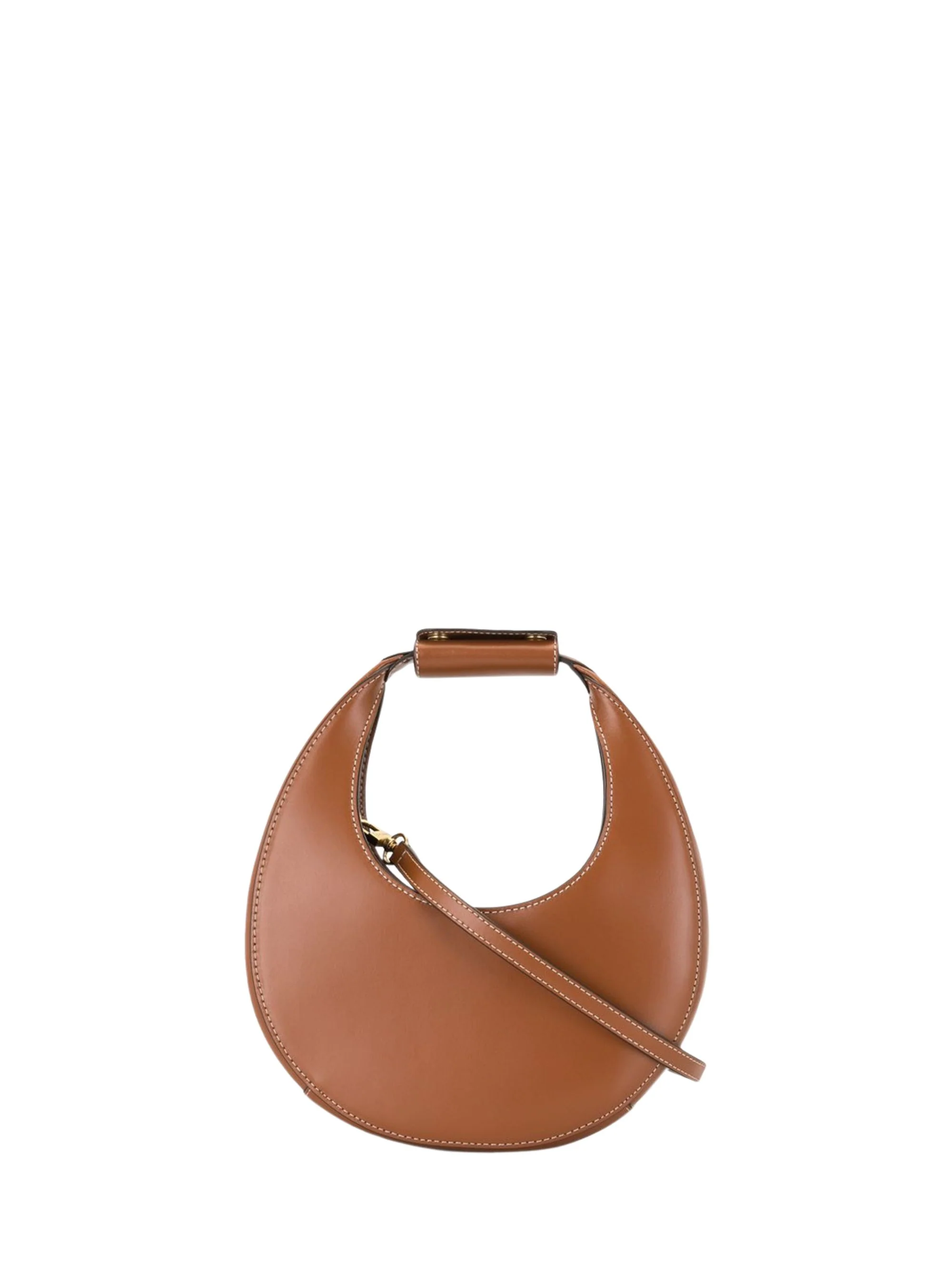 Staud Leather Top Handle Bag with Tonal Stitching