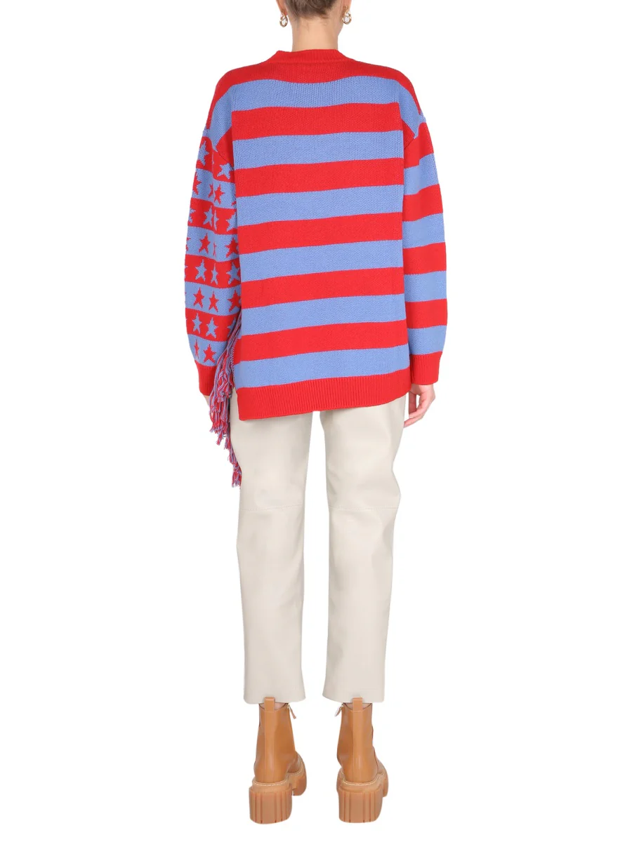 STELLA McCARTNEY Crew Neck Wool Sweater with Fringe - Image 3