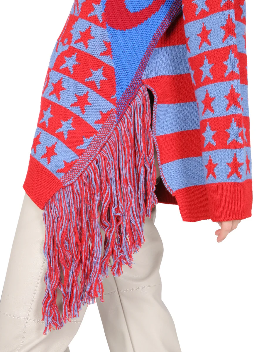 STELLA McCARTNEY Crew Neck Wool Sweater with Fringe - Image 4