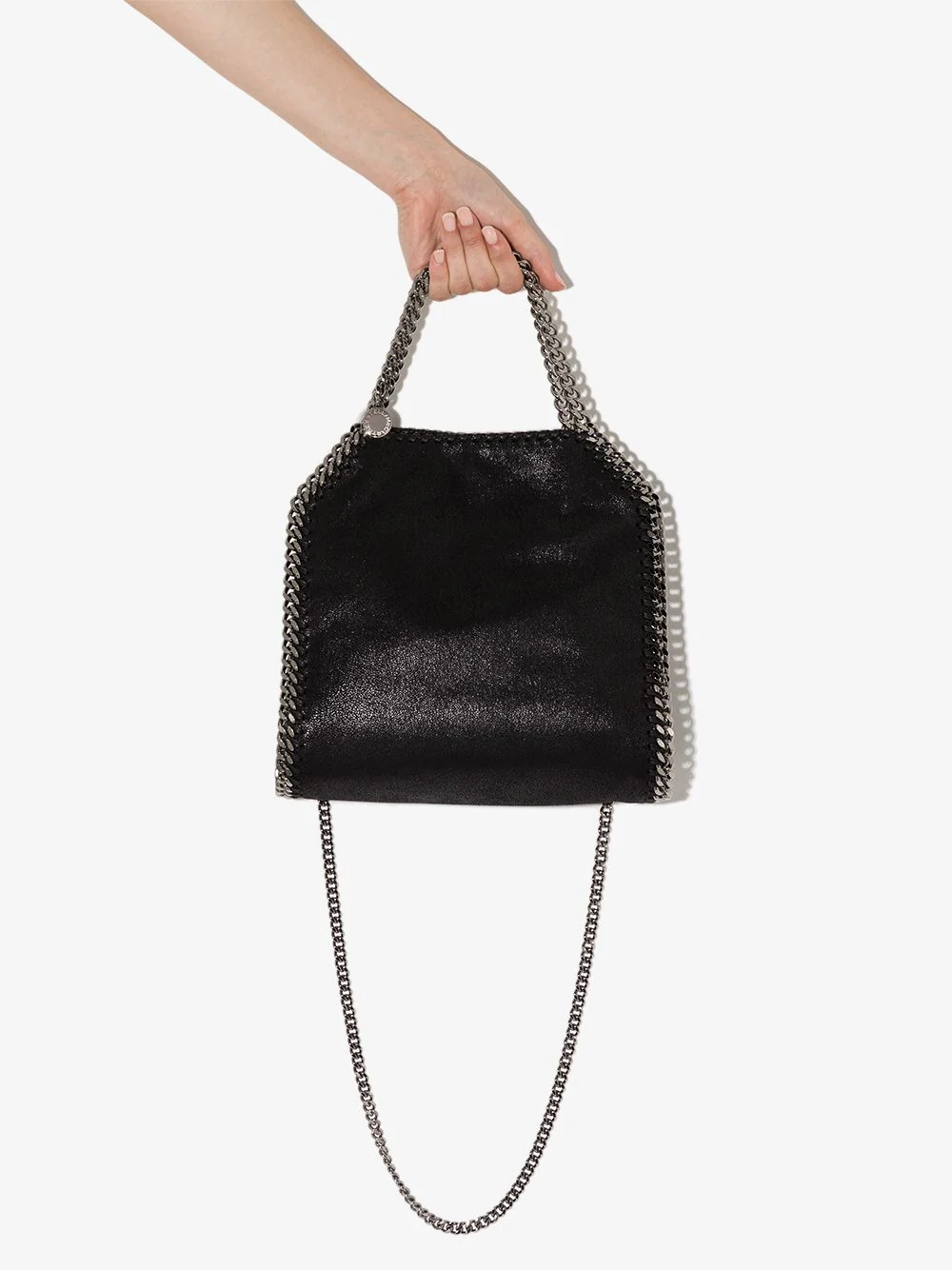 Stella Mccartney Elegant Button-Closure Mini Bag with Diamond Cut-Chain - W 27 x H 24 x D 10 cm - Image 4