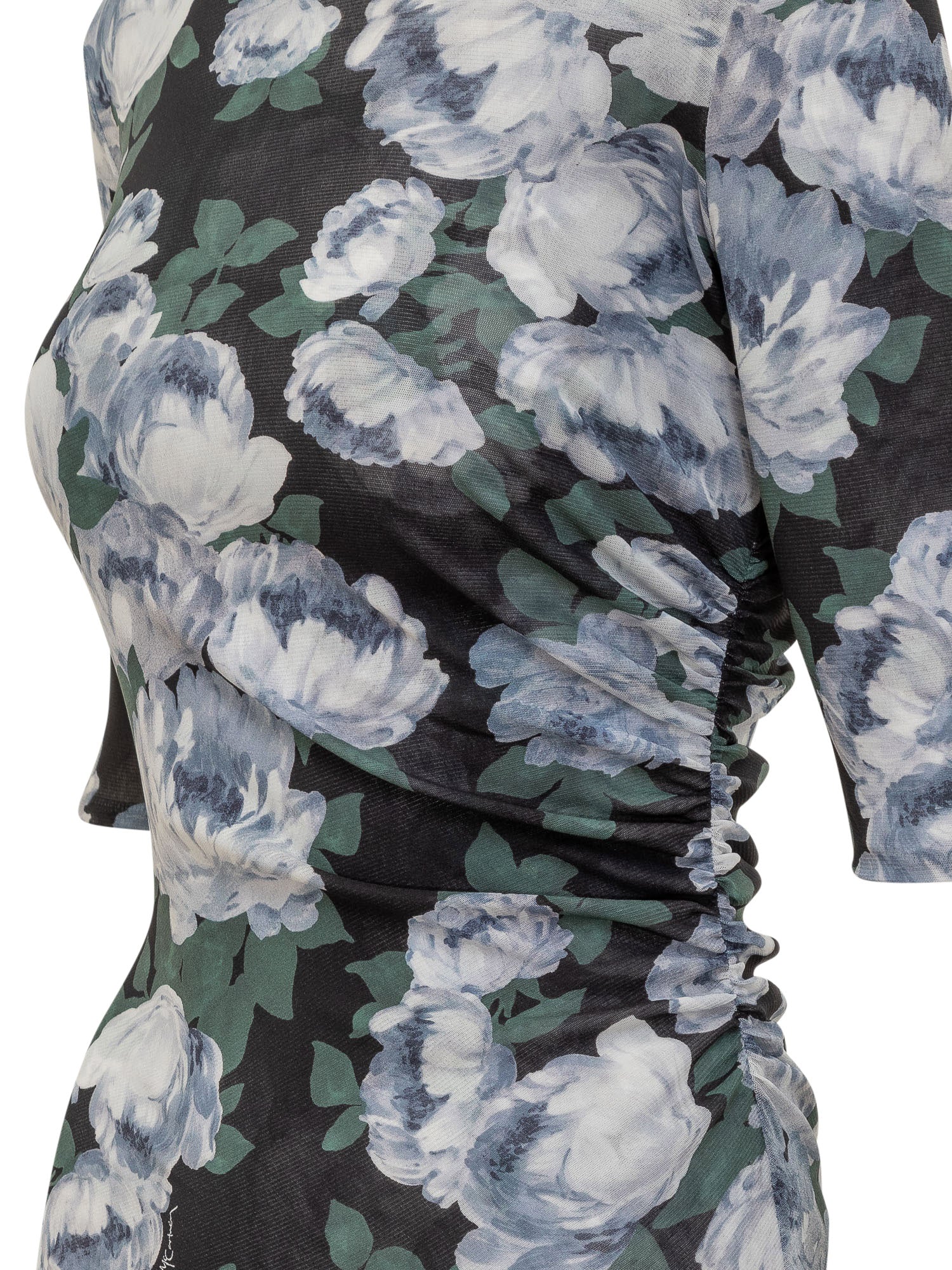 Stella Mccartney Floral Mesh Cutout Sleeve Top - Image 3