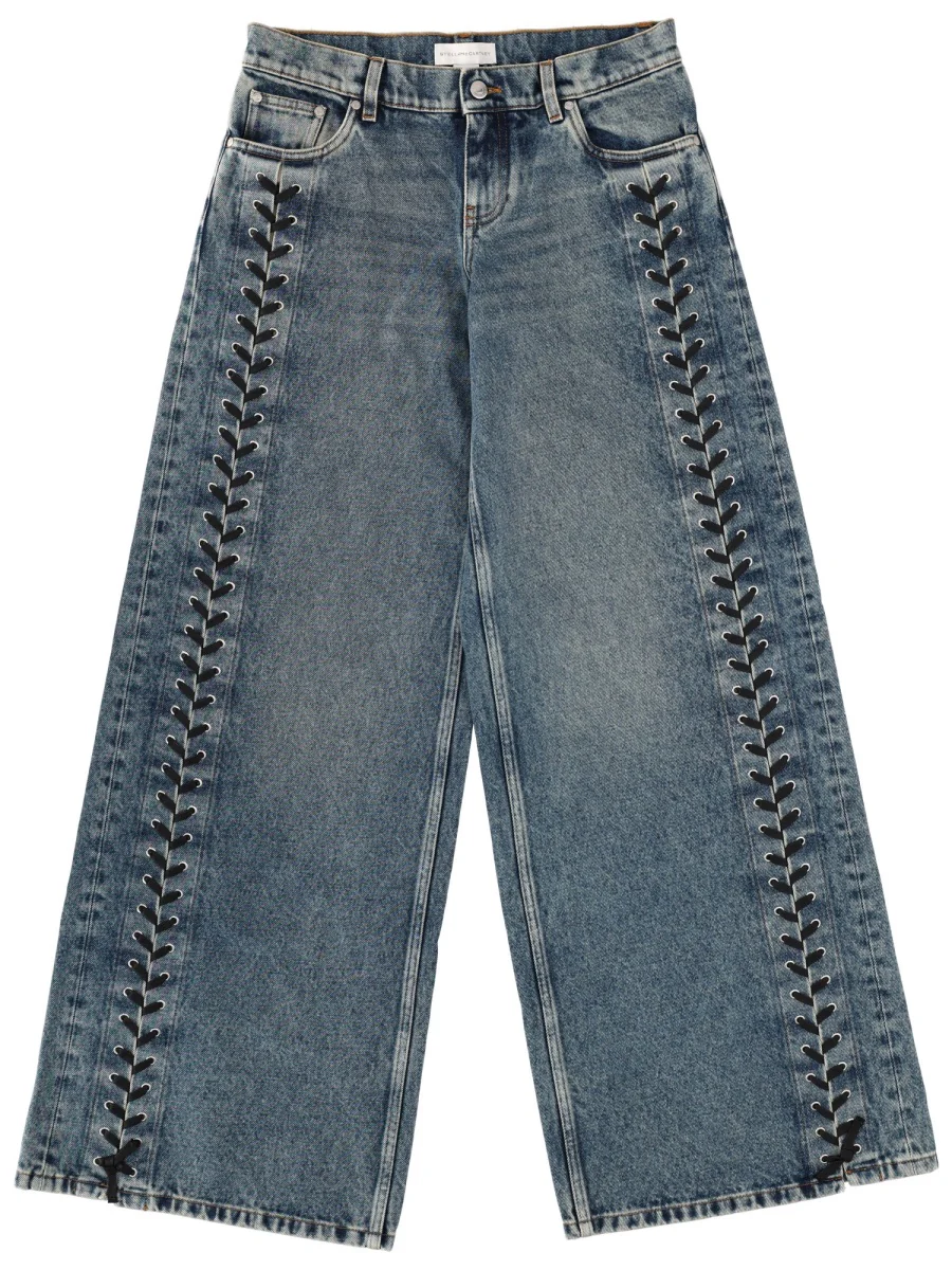 STELLA McCARTNEY Laced Wide-leg Denim Jeans - Image 4