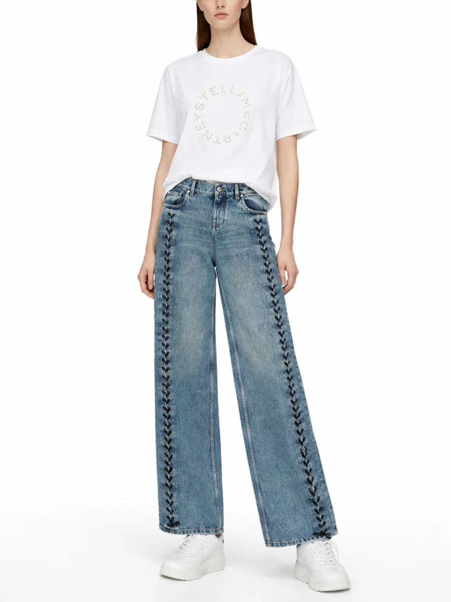 STELLA McCARTNEY Laced Wide-leg Denim Jeans - Image 5