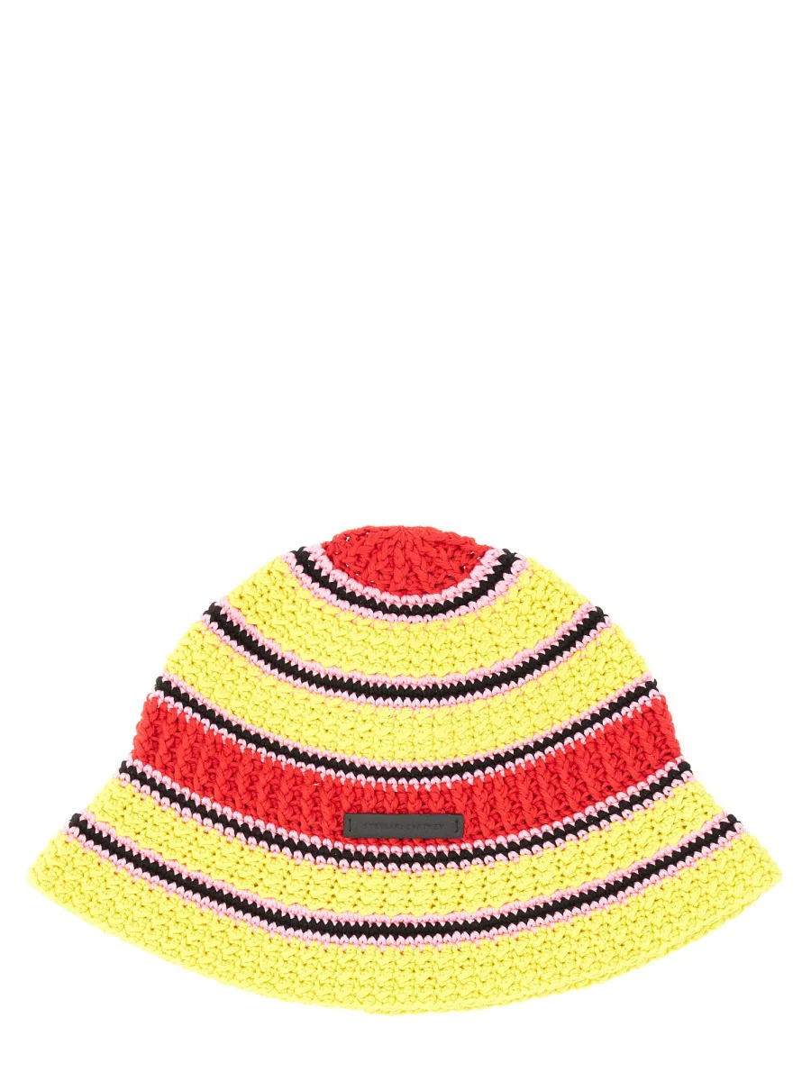 STELLA McCARTNEY Logo Cotton Crochet Bucket Hat