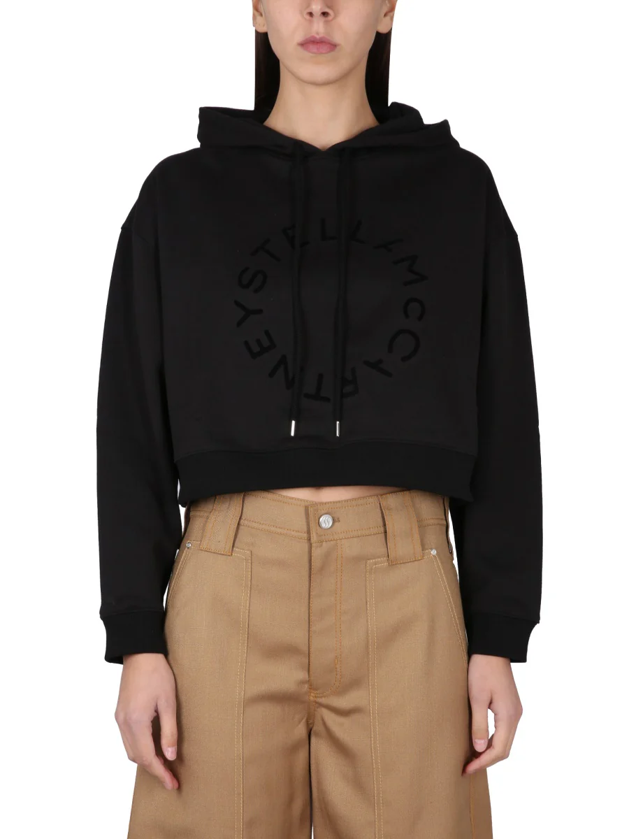 STELLA McCARTNEY Logo-print Cropped Cotton Sweatshirt