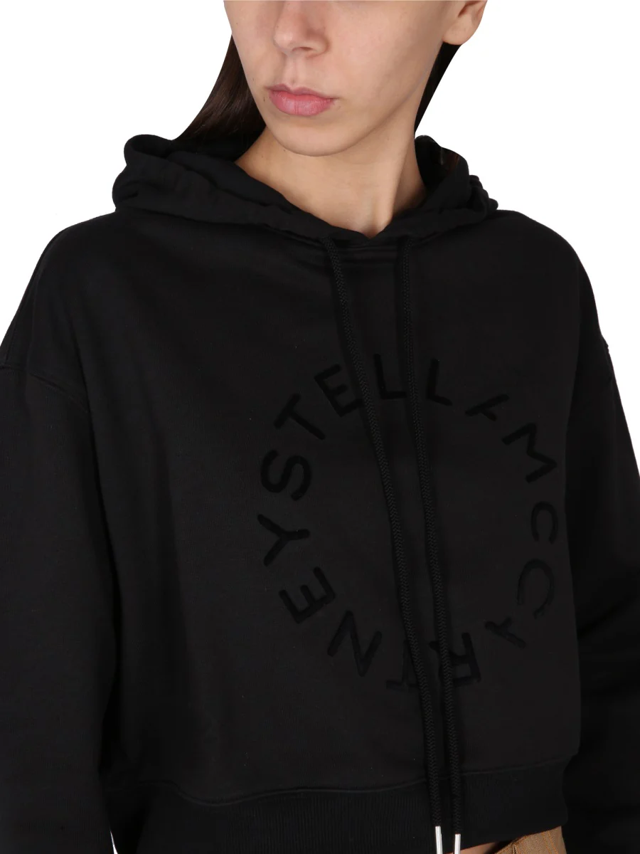 STELLA McCARTNEY Logo-print Cropped Cotton Sweatshirt - Image 4