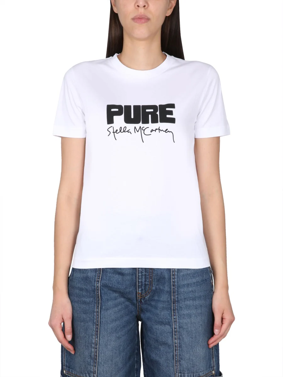 Stella Mccartney Logo T-Shirt with Necklace for Women
