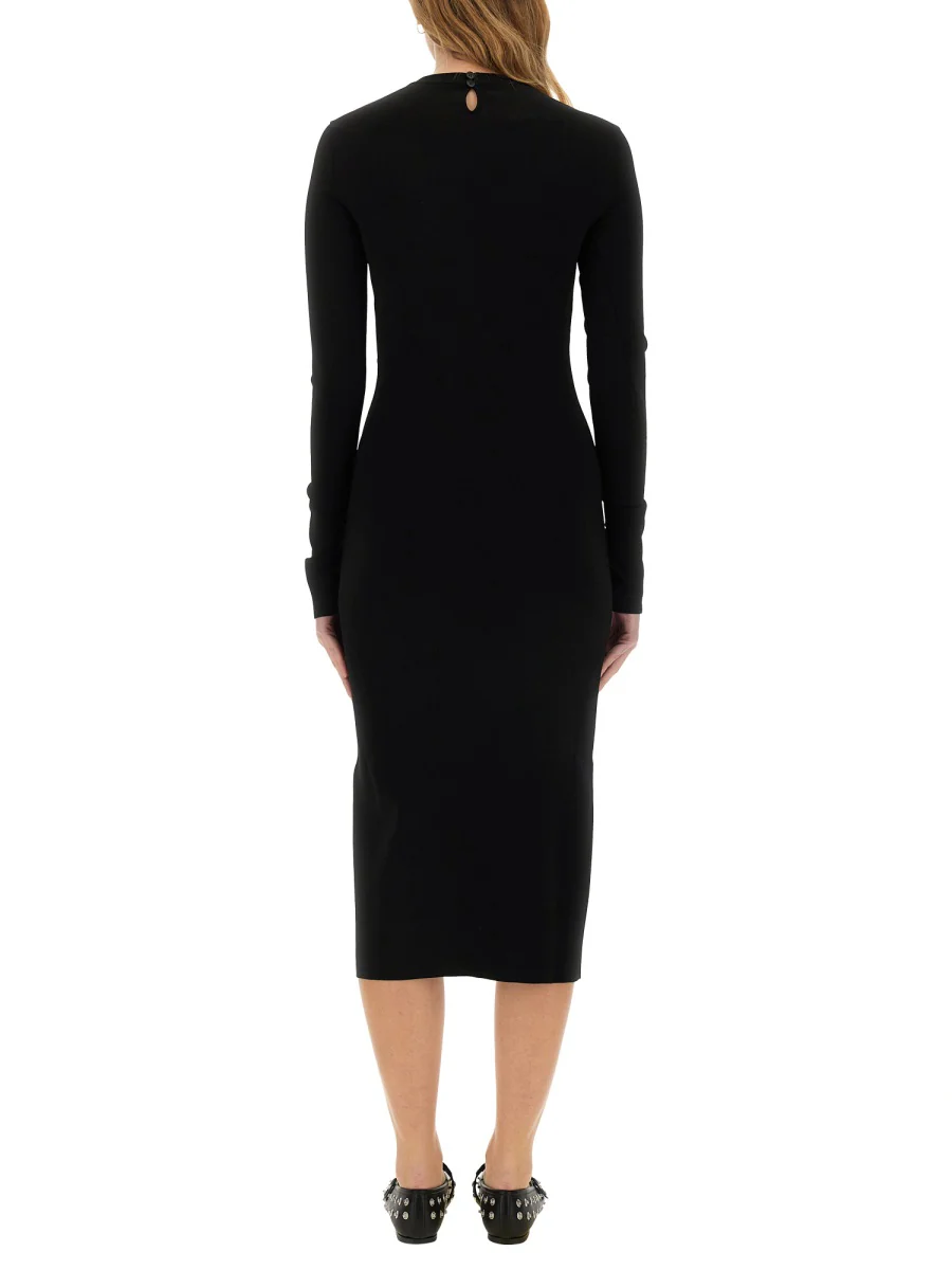 STELLA McCARTNEY Long-Sleeve Leg Slit Midi Dress - Image 3