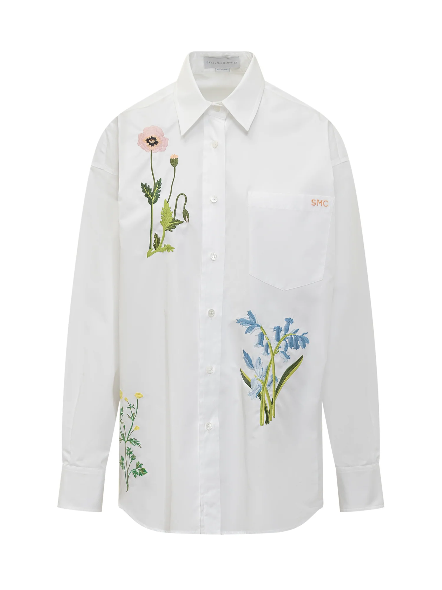 Stella Mccartney Oversized Shirt with Floral Embroidery