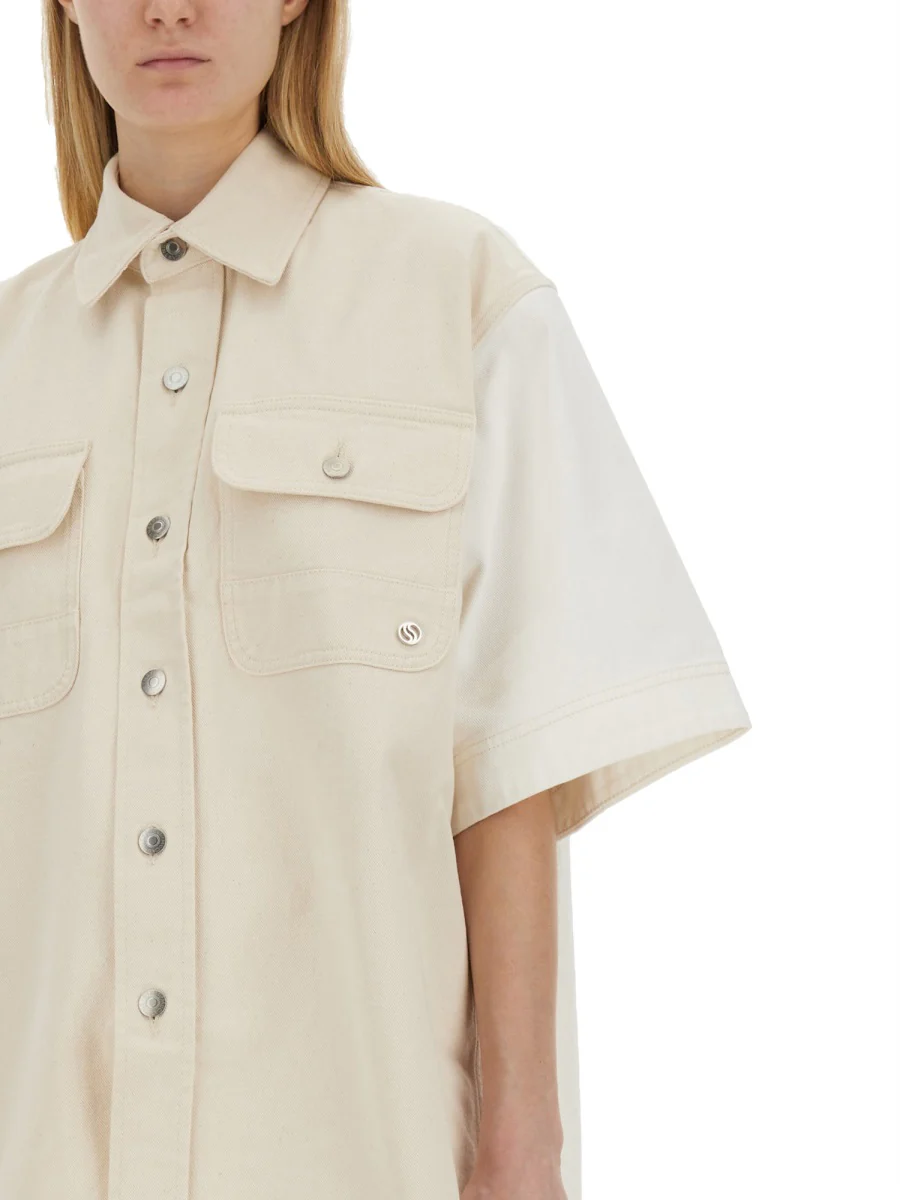 STELLA McCARTNEY Oversized Utility Denim Shirt - Image 4