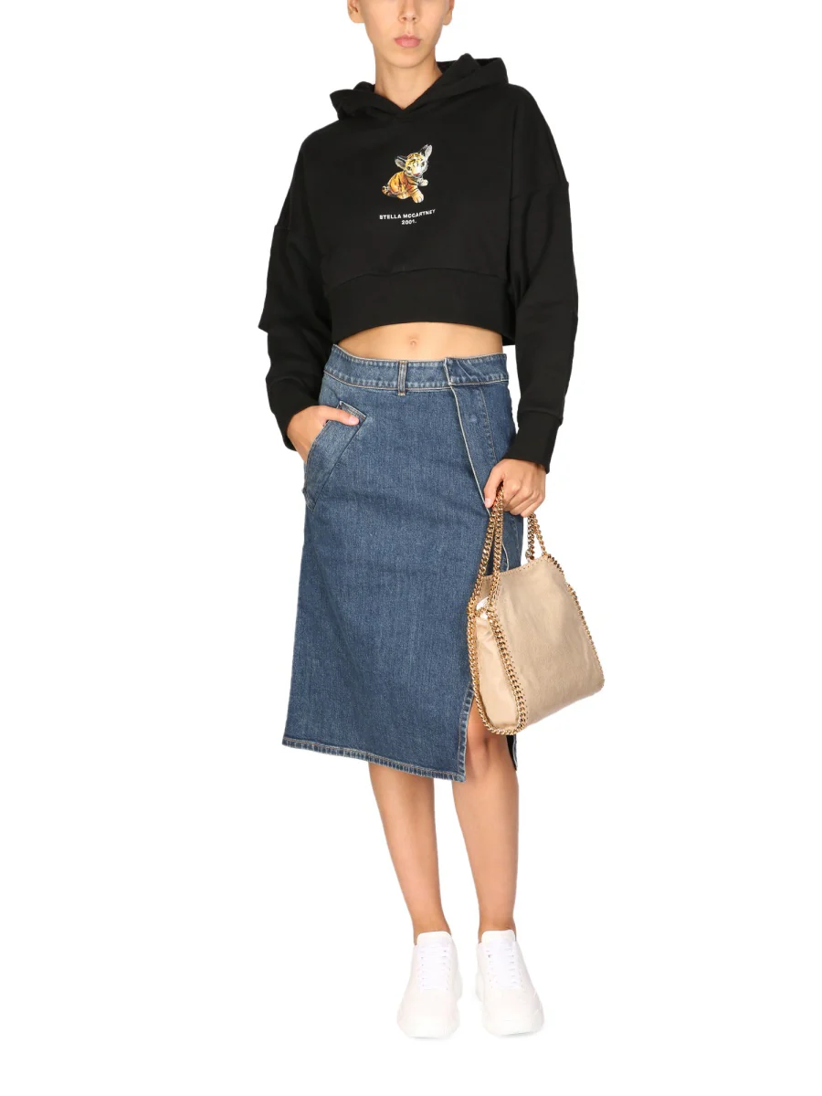 STELLA MCCARTNEY Tiger-print Cropped Hoodie - Image 2