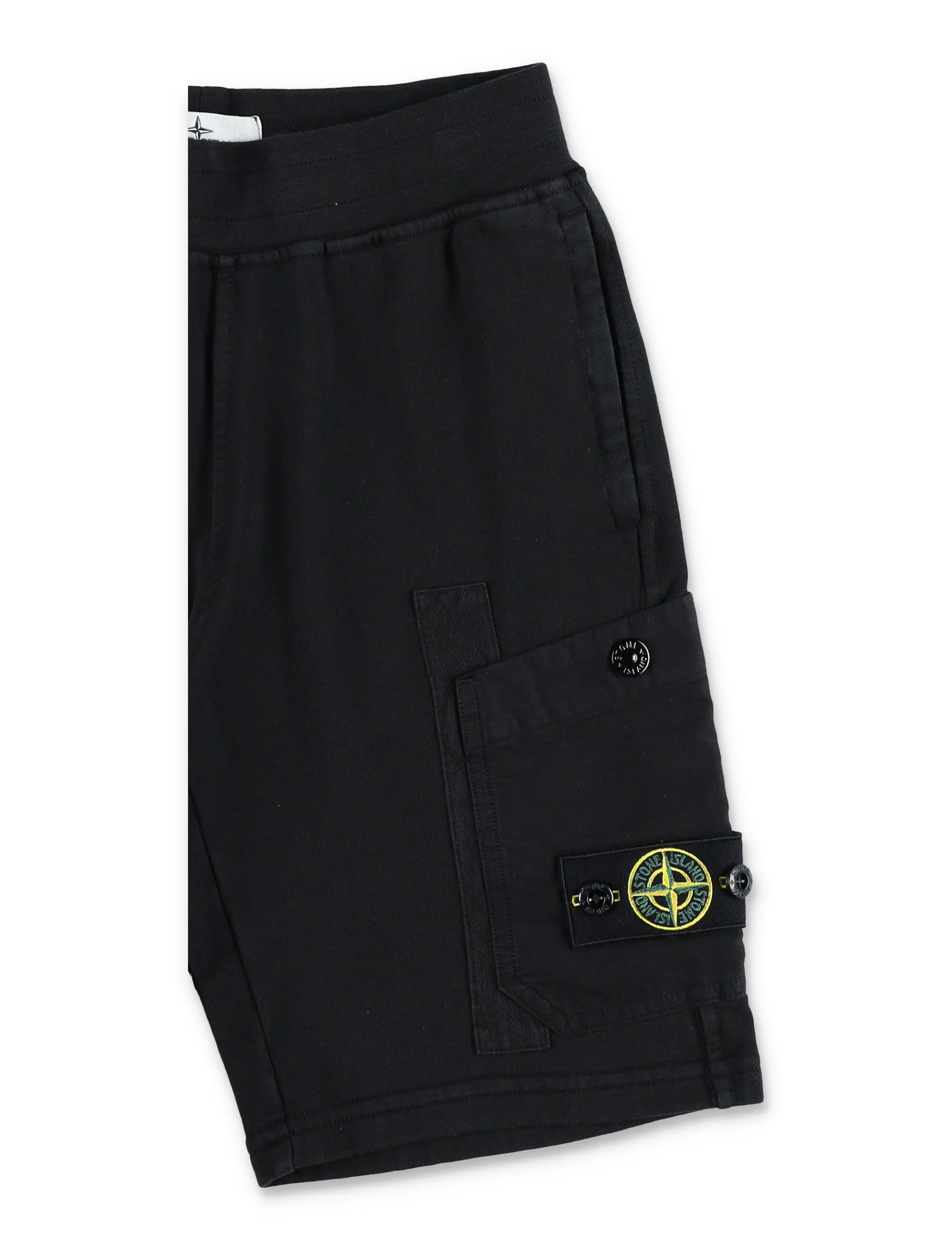 Stone Island Bermuda Shorts in Cotton, Characterized by an Elasticated Waist, Two Side Welt Pockets, One Welt Pocket on the Back, and an Applied Pocket with the Compass Logo Label - Image 2