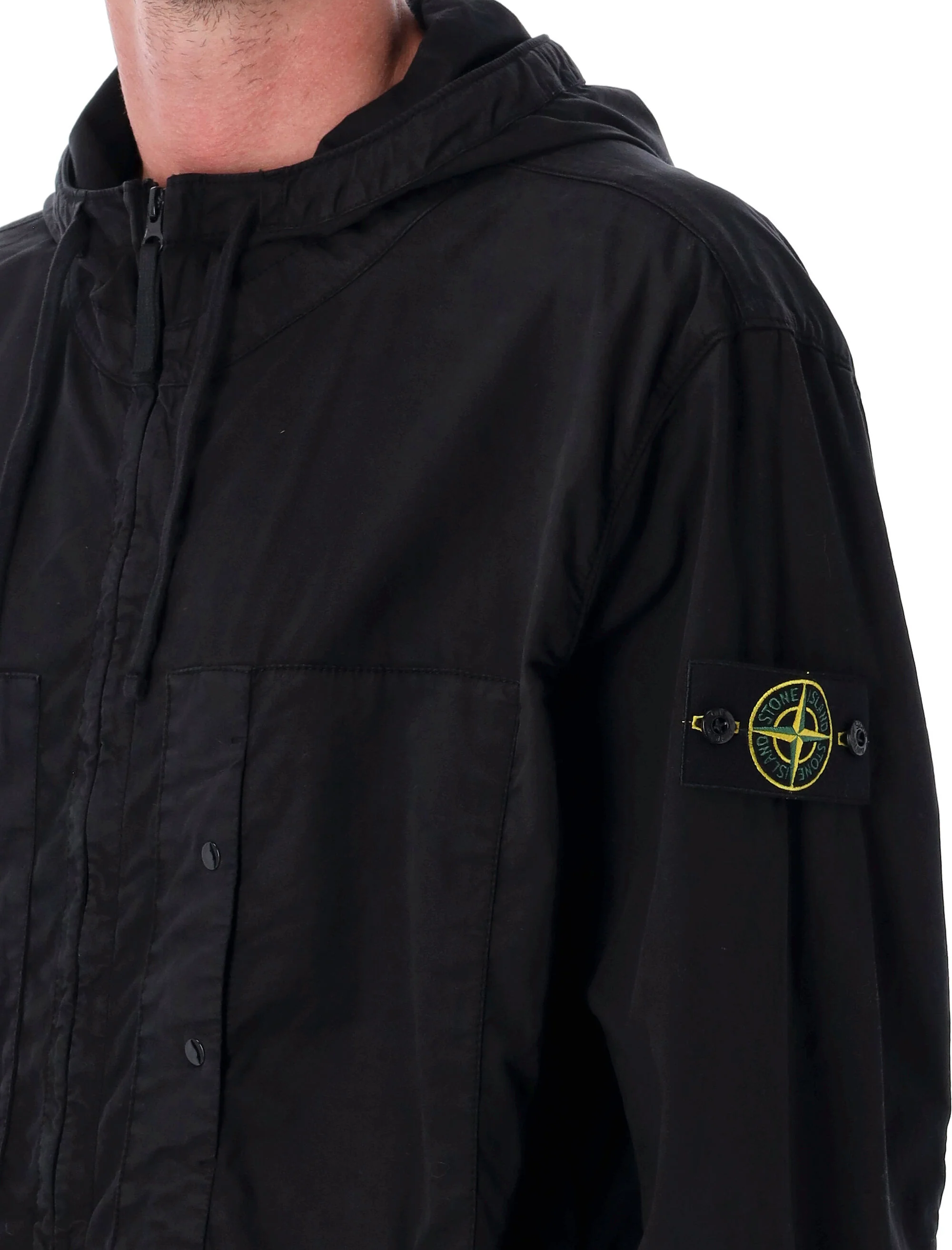 Stone Island Cotton Jacket with Adjustable Hood - Image 3
