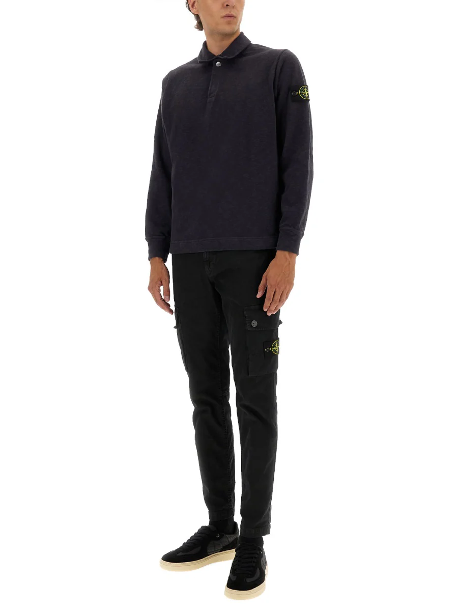 STONE ISLAND Cotton Vanisé Polo Shirt - Image 2