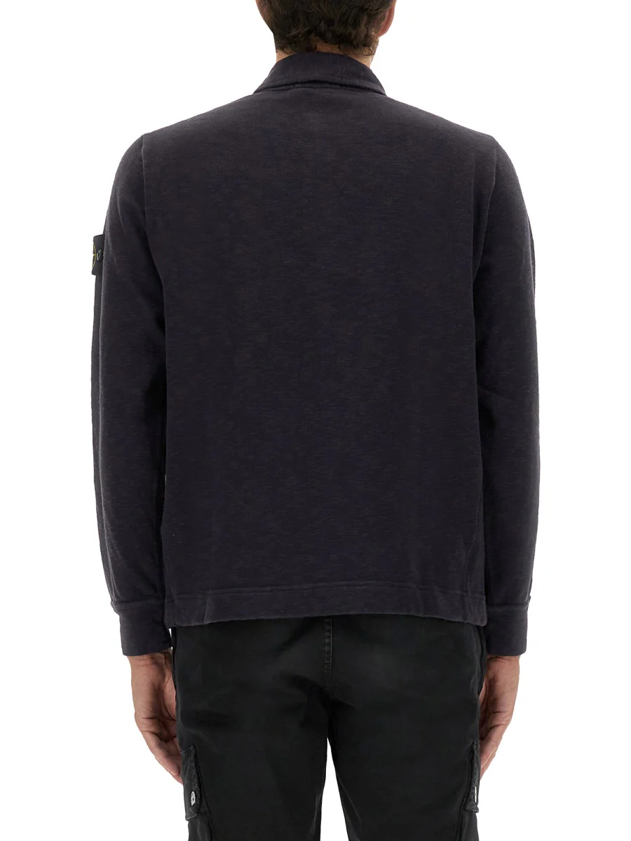 STONE ISLAND Cotton Vanisé Polo Shirt - Image 3