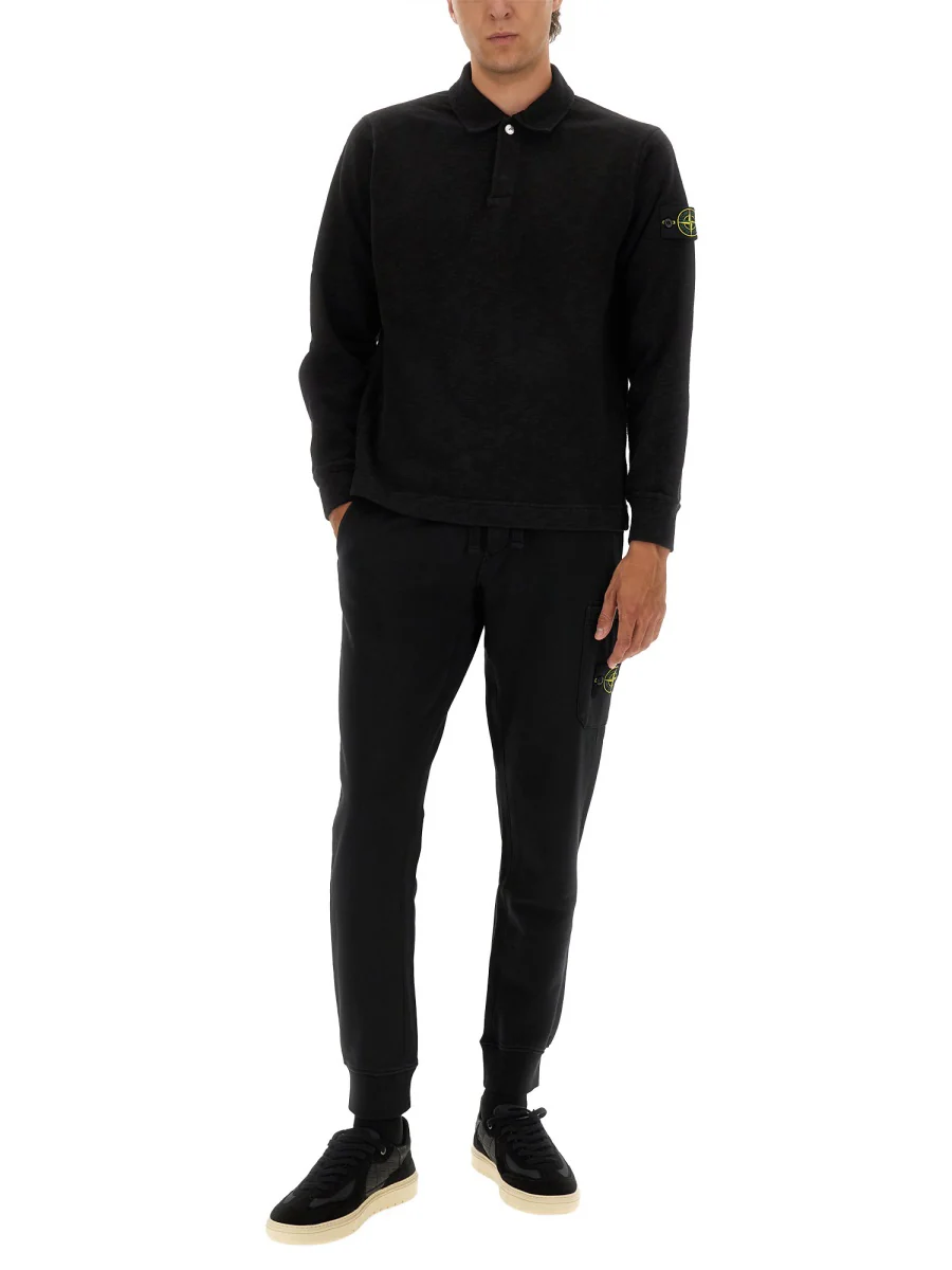 STONE ISLAND Cotton Vanisé Polo Shirt - Image 6