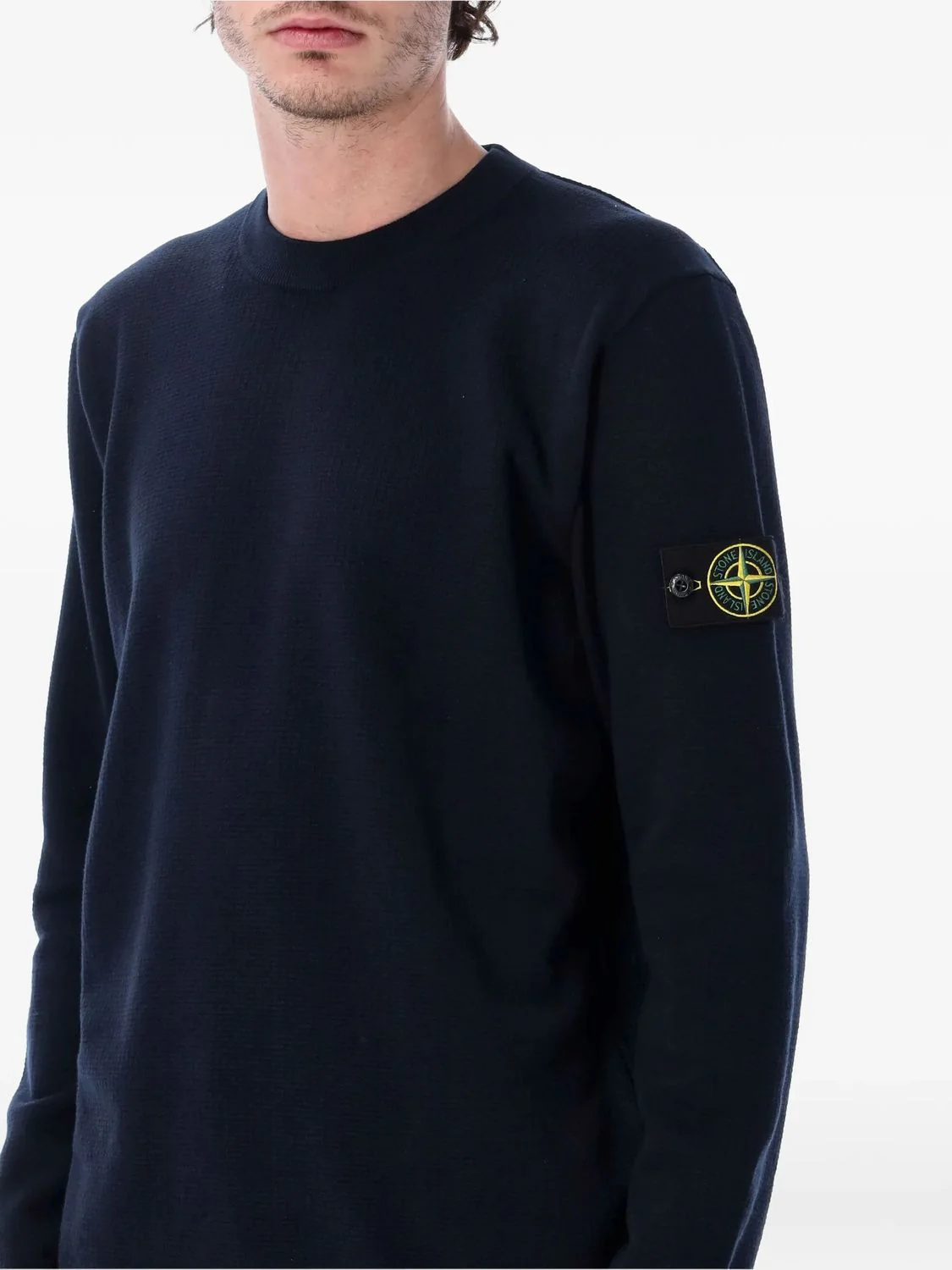 Stone Island CrETHEstaned Mini Neck Jersey for Men - Image 2