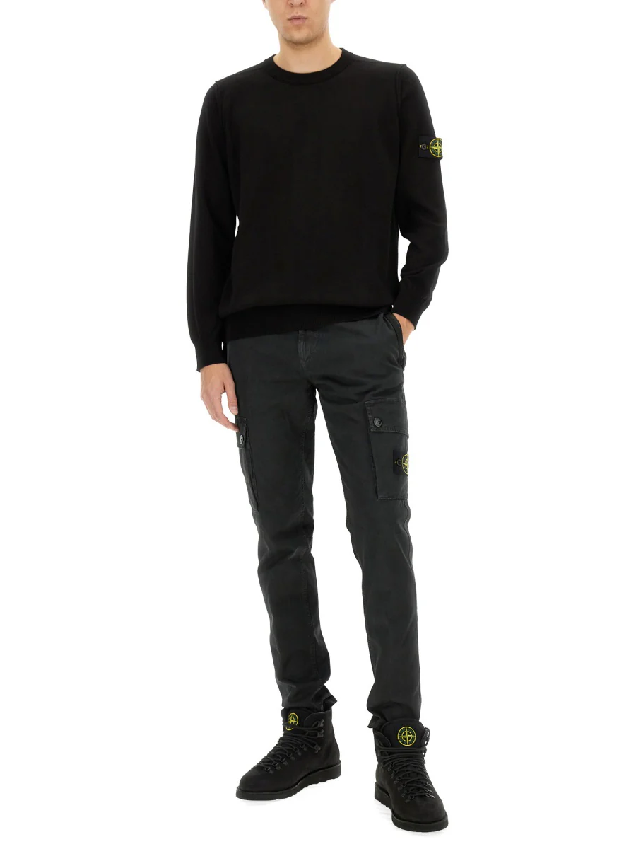STONE ISLAND Crewneck Sweater with Rolled Edge Seams SOFT ORGANIC COTTON - Image 4