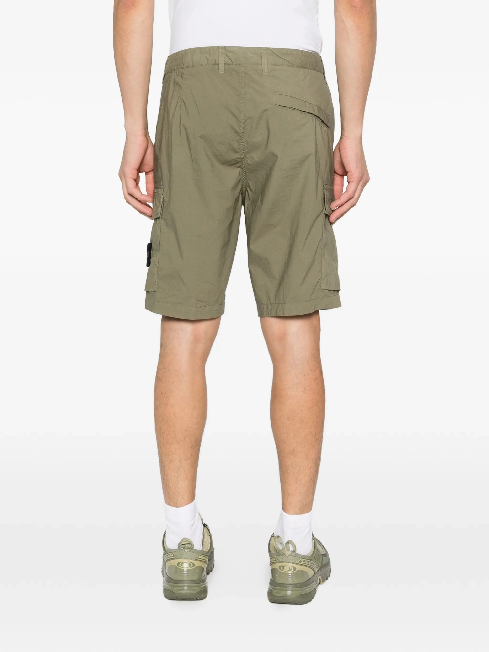 Stone Island Men's Front Button and Zip Closure Shorts with Multiple Pockets - Image 4