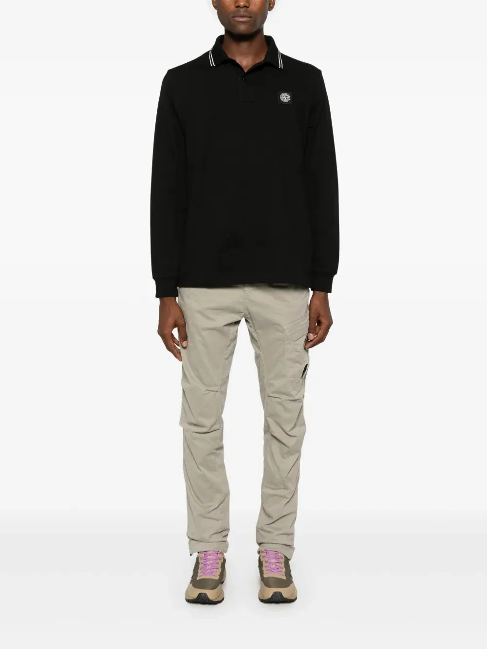 Stone Island Men's Mini Long Sleeve Polo Shirt - Image 2