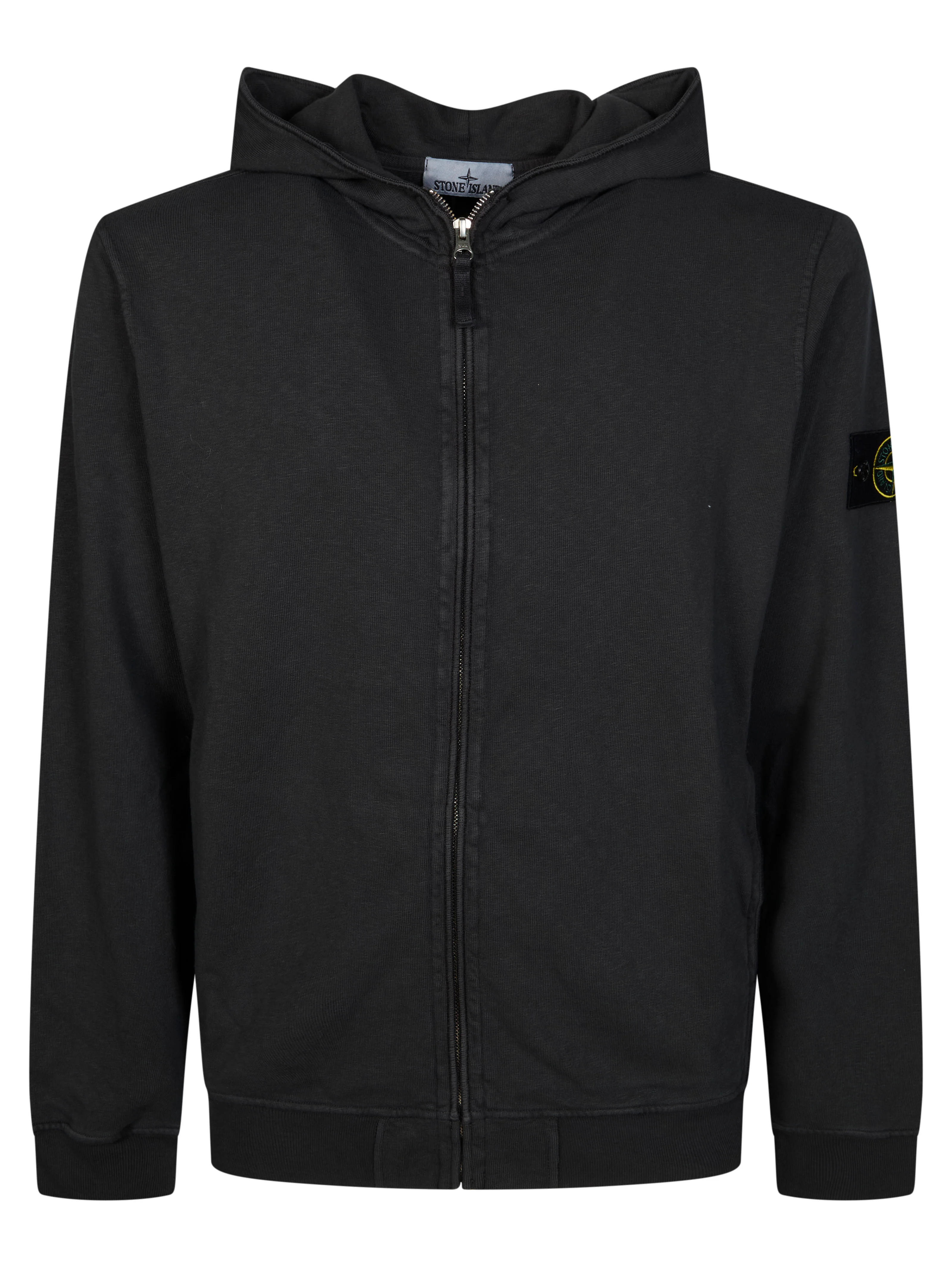 Stone Island Oleander Regular-fit Zip-up Hooded Sweatshirt with Pockets MALFILÉ FLEECE 'OLD' EFFECT - Image 4
