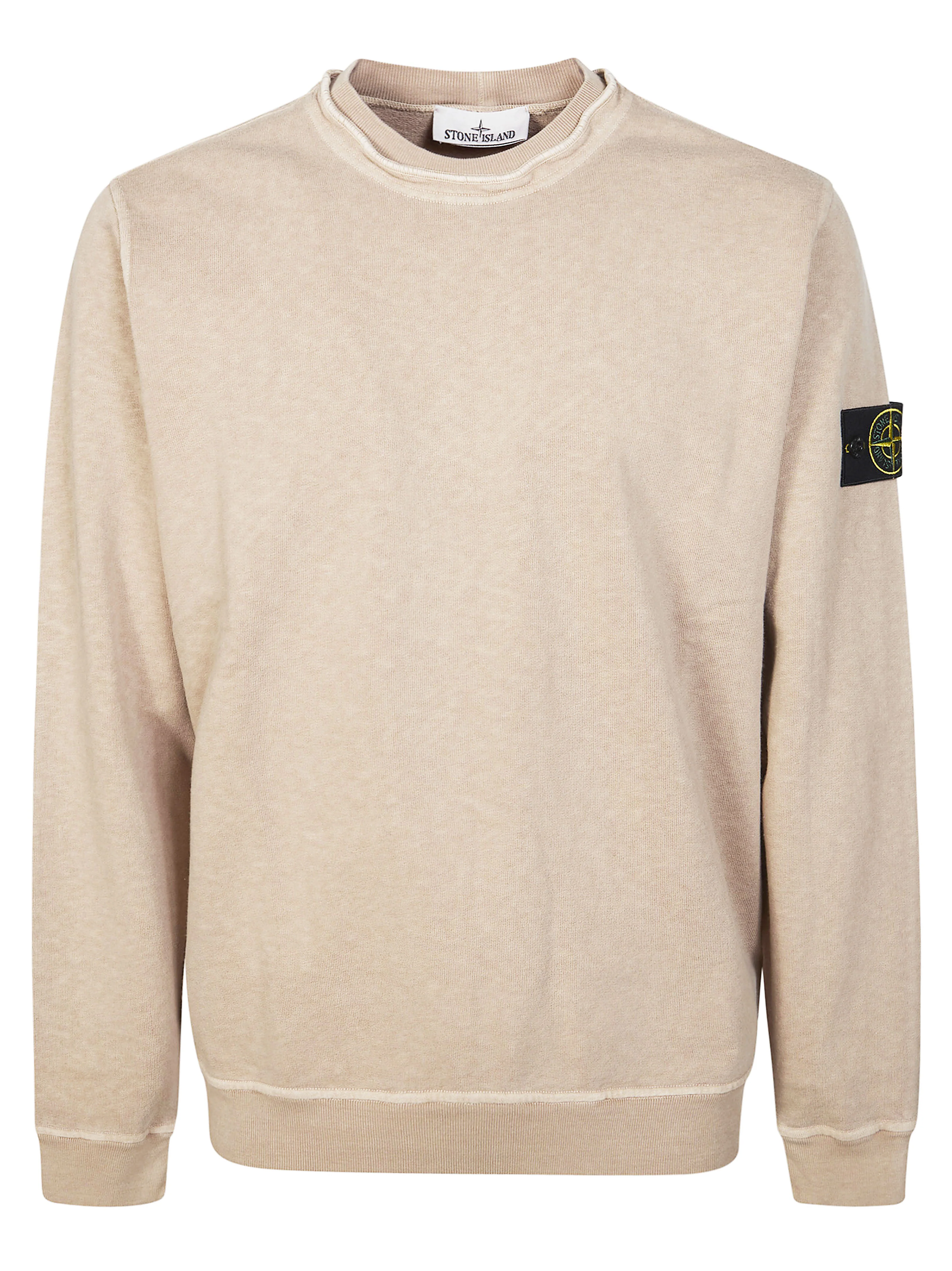 Stone Island Regular-fit Crewneck Sweatshirt MALFILÉ FLEECE 'OLD' EFFECT