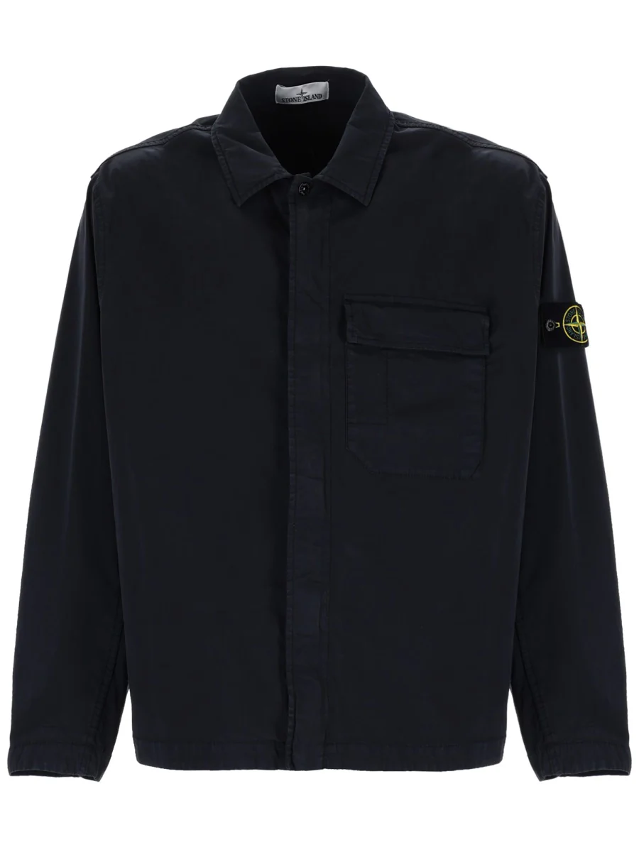 STONE ISLAND Regular-fit Overshirt with Concealed Zip STRETCH ORGANIC COTTON TWILL - Image 2