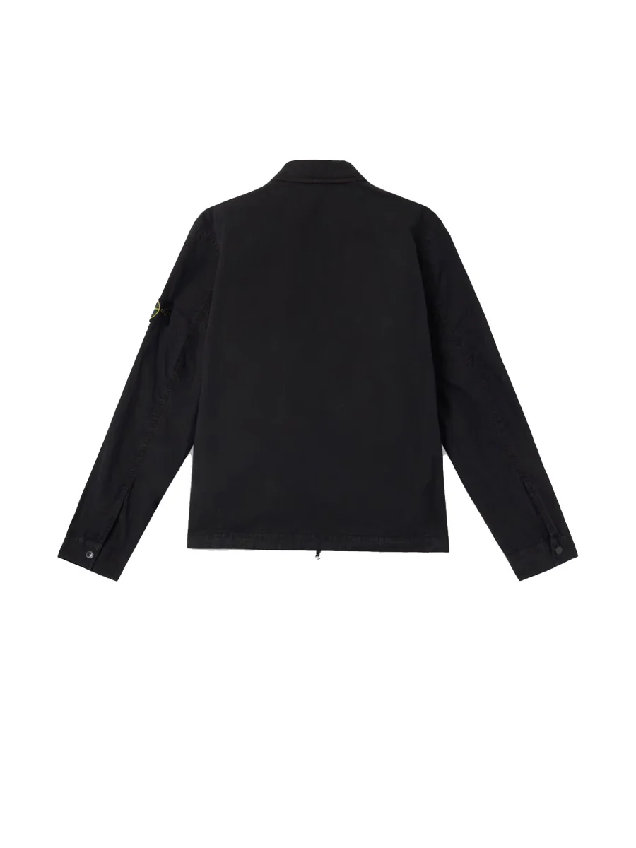 STONE ISLAND Regular-fit Zip-up Overshirt Pocket ORGANIC COTTON STRETCH BROKEN TWILL 'OLD' EFFECT - Image 2