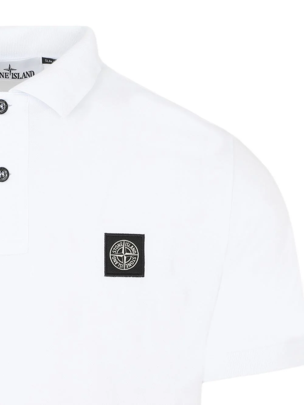 Stone Island Ribbed Collar Polo with Two-Button Fastening - Size M - Image 3