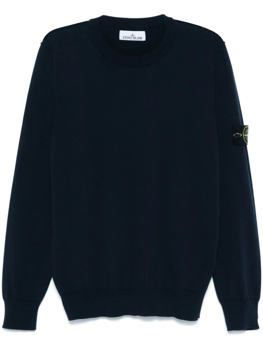 Stone Island Ribbed Neckline Sweater with Badge - Size M