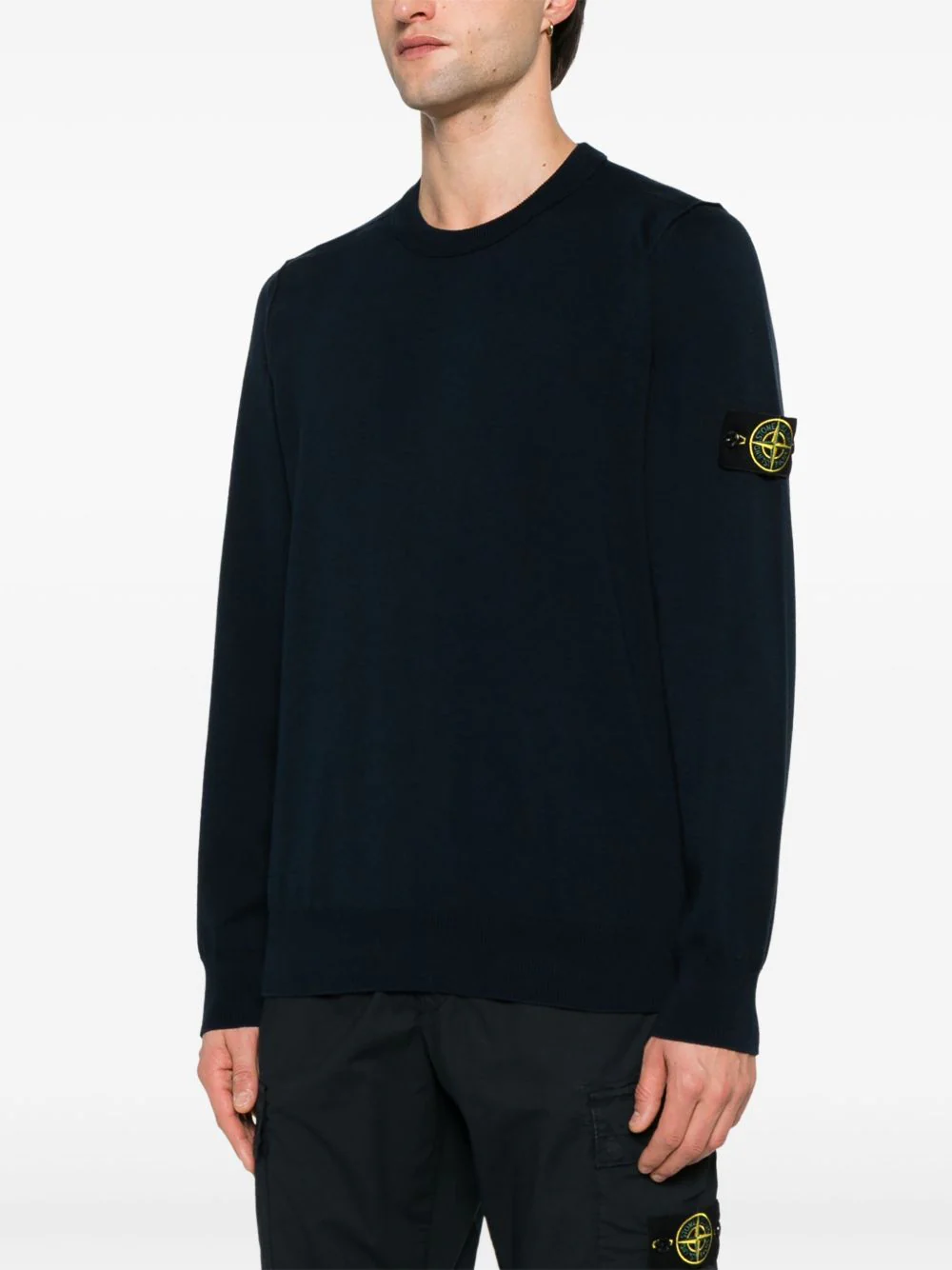 Stone Island Ribbed Neckline Sweater with Badge - Size M - Image 3