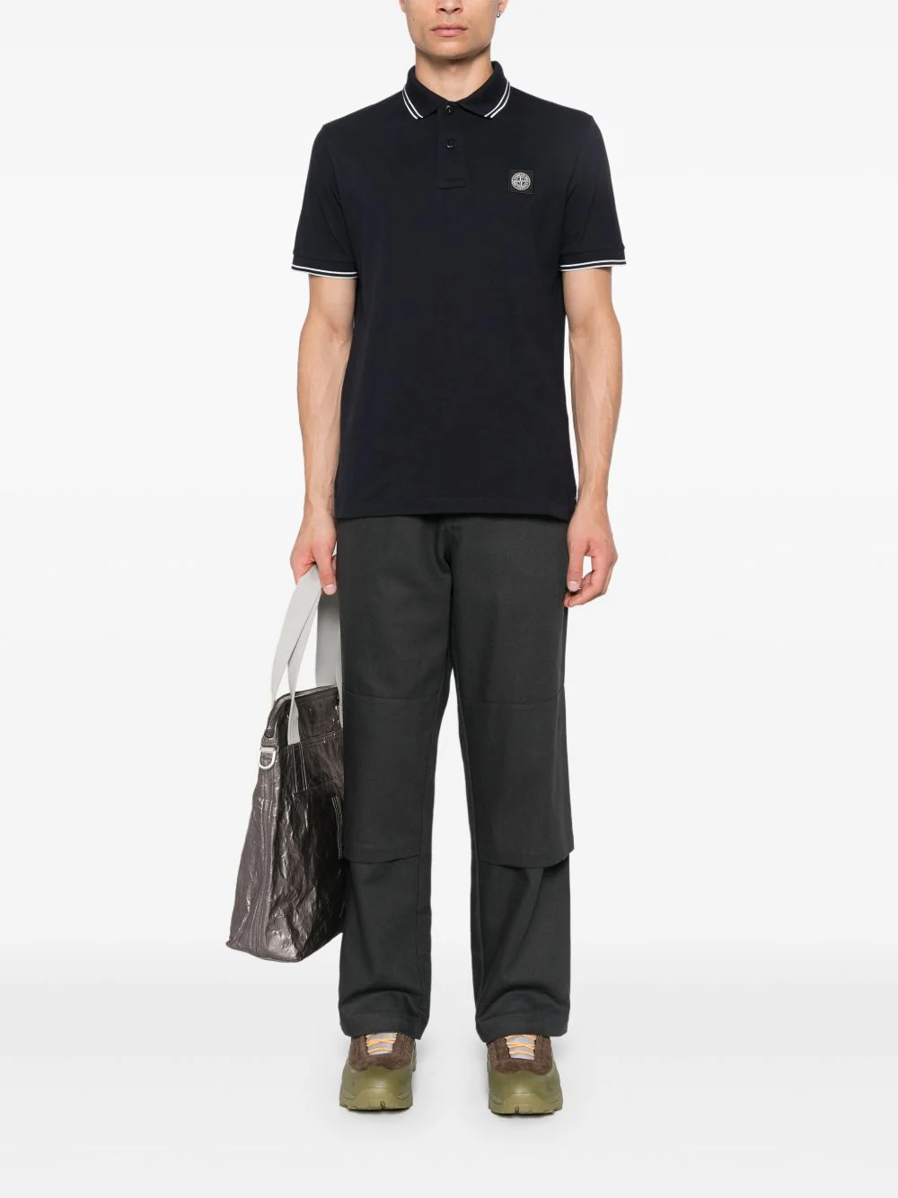 Stone Island Short-Sleeved Polo Shirt with ComPaintss Logo - Size S - Image 2