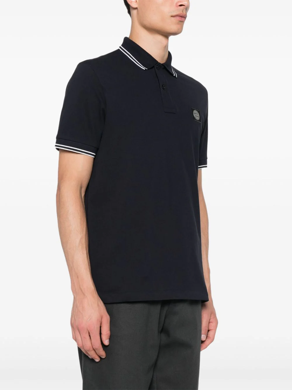 Stone Island Short-Sleeved Polo Shirt with ComPaintss Logo - Size S - Image 3