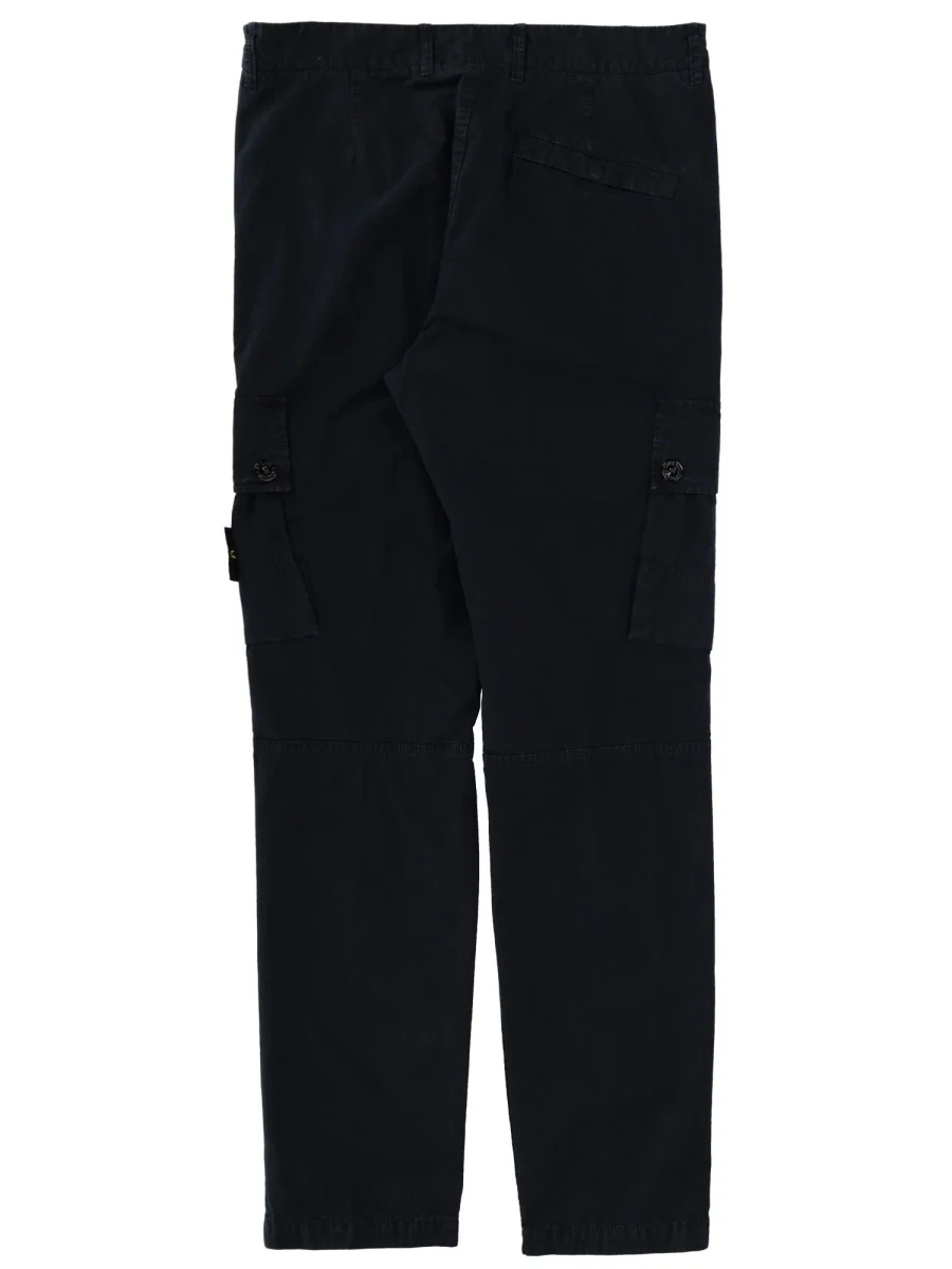STONE ISLAND Slim-fit Cargo Pants with Zipper Pockets BRUSHED ORGANIC COTTON CANVAS 'OLD' EFFECT - Image 2