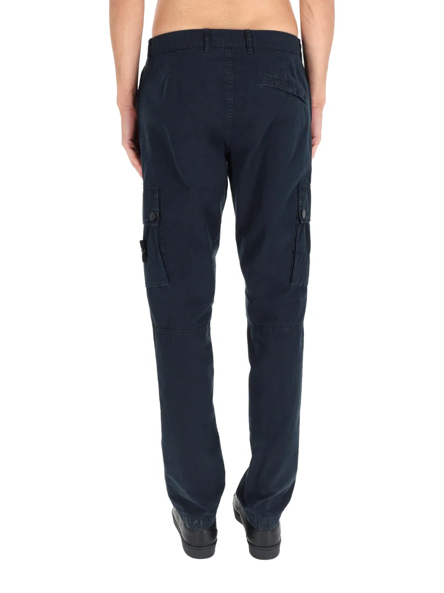 STONE ISLAND Slim-fit Cargo Pants with Zipper Pockets BRUSHED ORGANIC COTTON CANVAS 'OLD' EFFECT - Image 5
