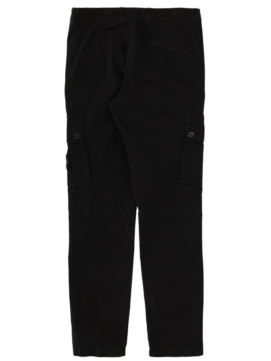 STONE ISLAND Slim-fit Cargo Pants with Zipper Pockets BRUSHED ORGANIC COTTON CANVAS 'OLD' EFFECT - Image 2