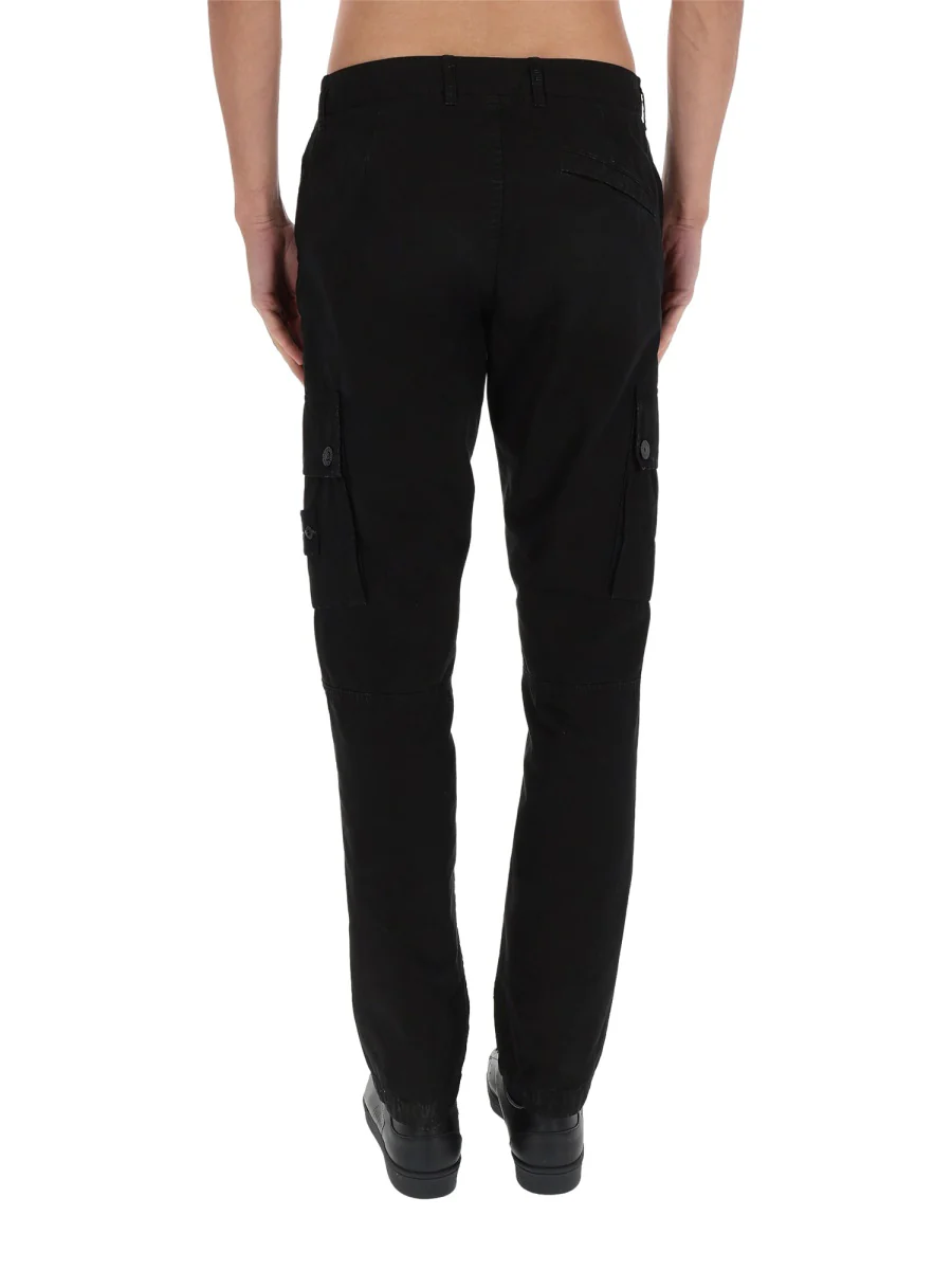 STONE ISLAND Slim-fit Cargo Pants with Zipper Pockets BRUSHED ORGANIC COTTON CANVAS 'OLD' EFFECT - Image 5