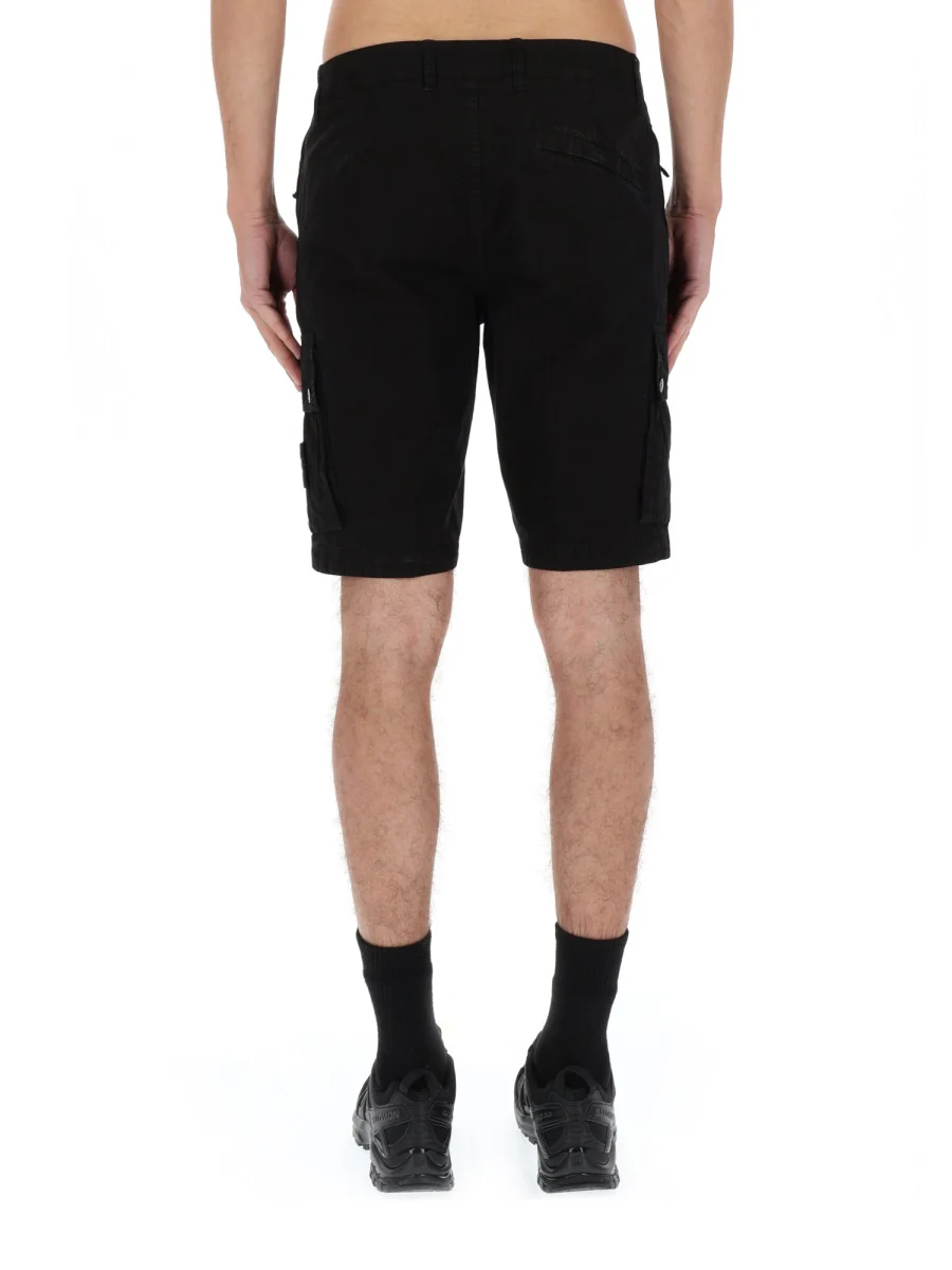 Stone Island Slim-fit Cargo Shorts with Zip Pockets BRUSHED ORGANIC COTTON CANVAS 'OLD' EFFECT - Image 5