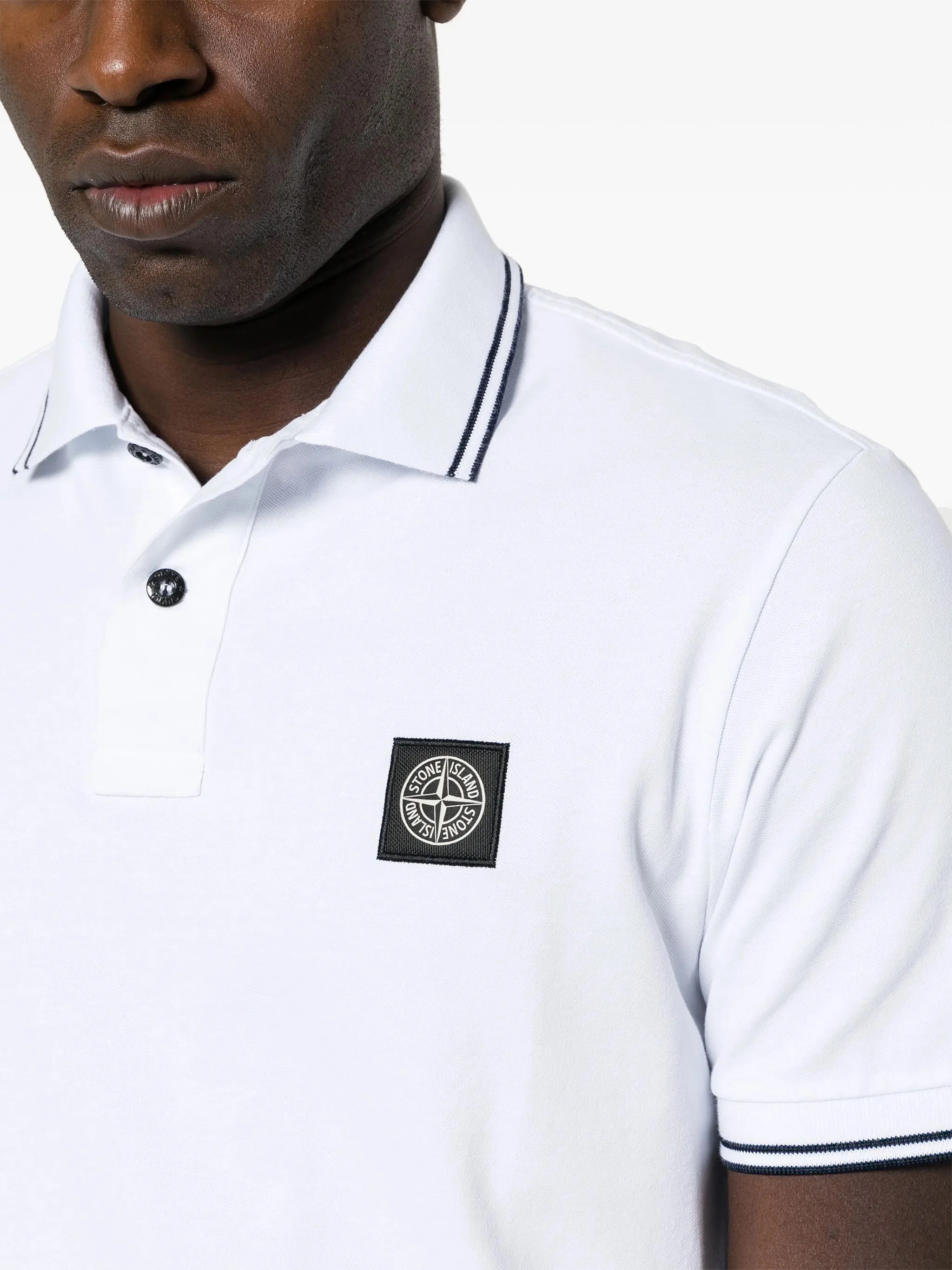 Stone Island Slim Fit Ribbed Collared Sweater - Size M - Image 5
