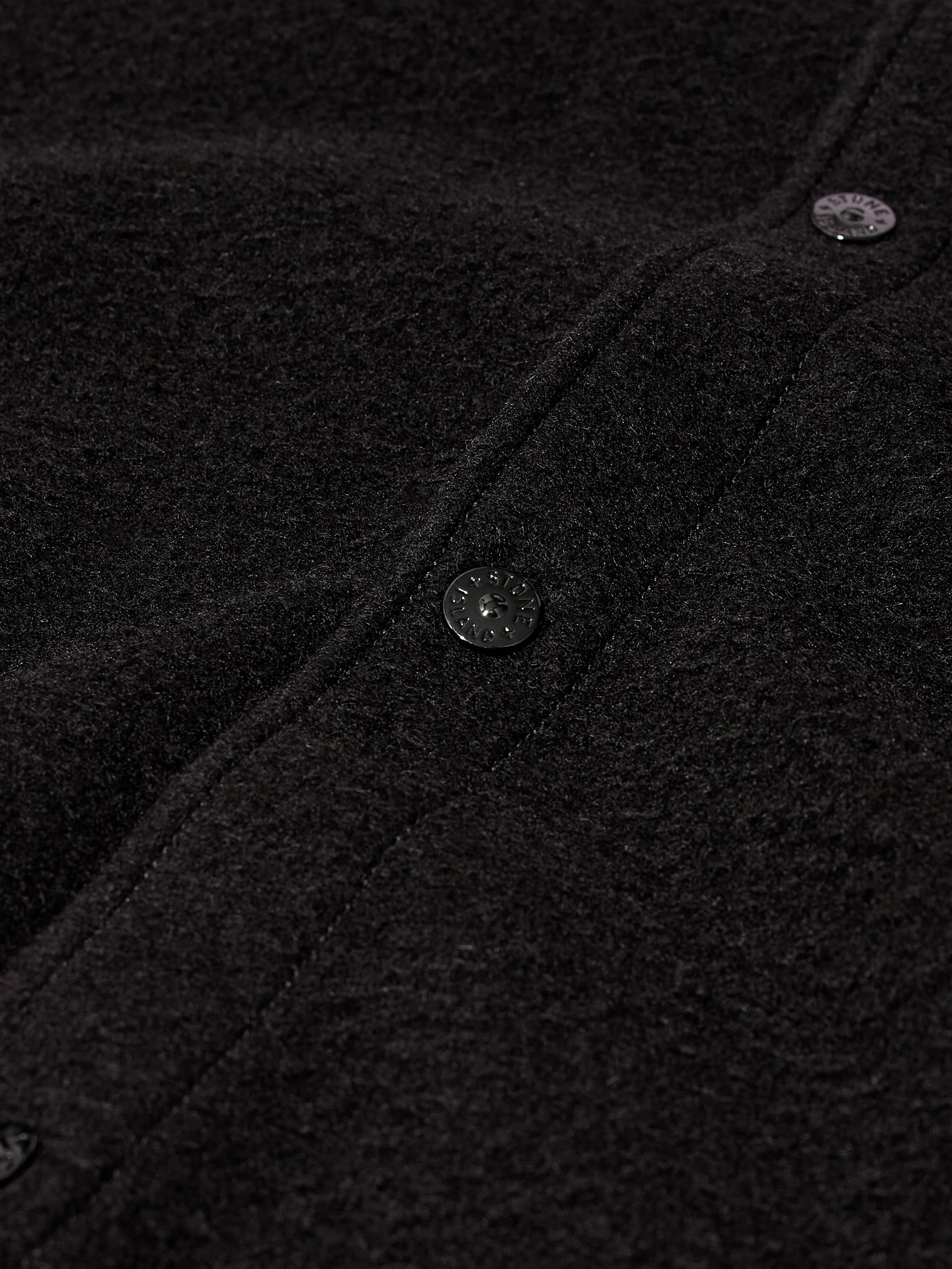 Stone Island Wool Overshirt with Snap Closure and Drawstring Hem - Image 3