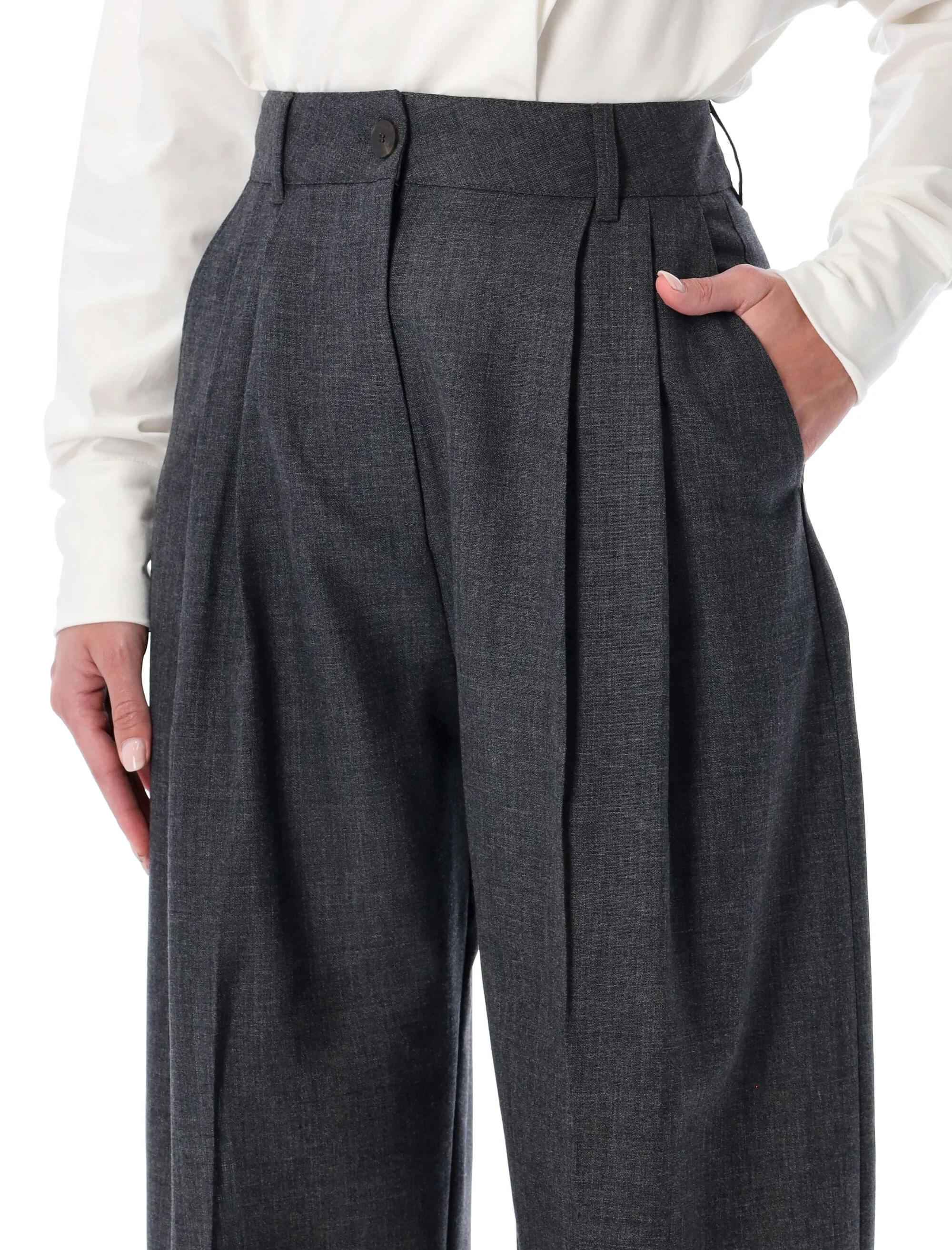Studio Nicholson High Rise Elongated Trousers - Size 8 - Image 3