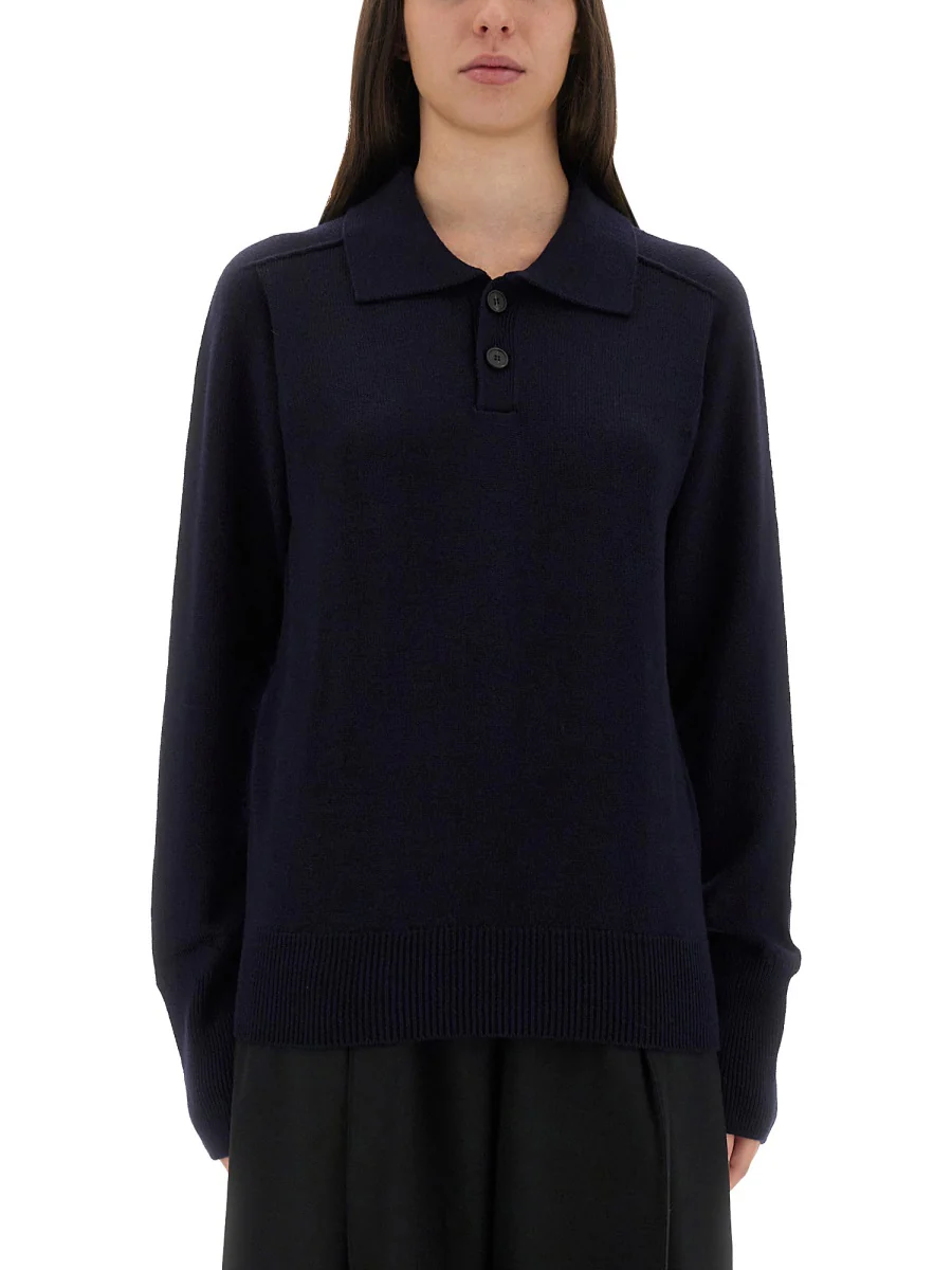 STUDIO NICHOLSON Inverness Shirt with Polo Collar