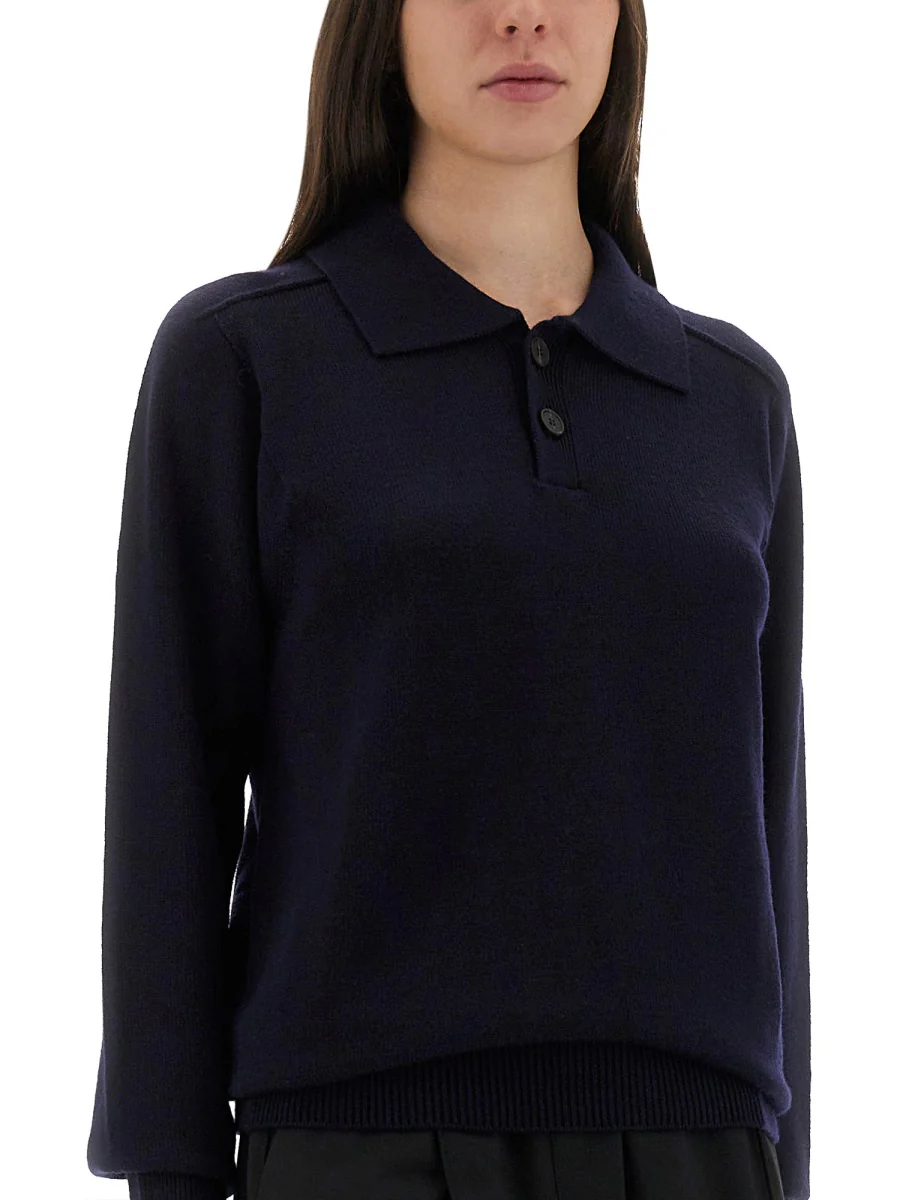 STUDIO NICHOLSON Inverness Shirt with Polo Collar - Image 4