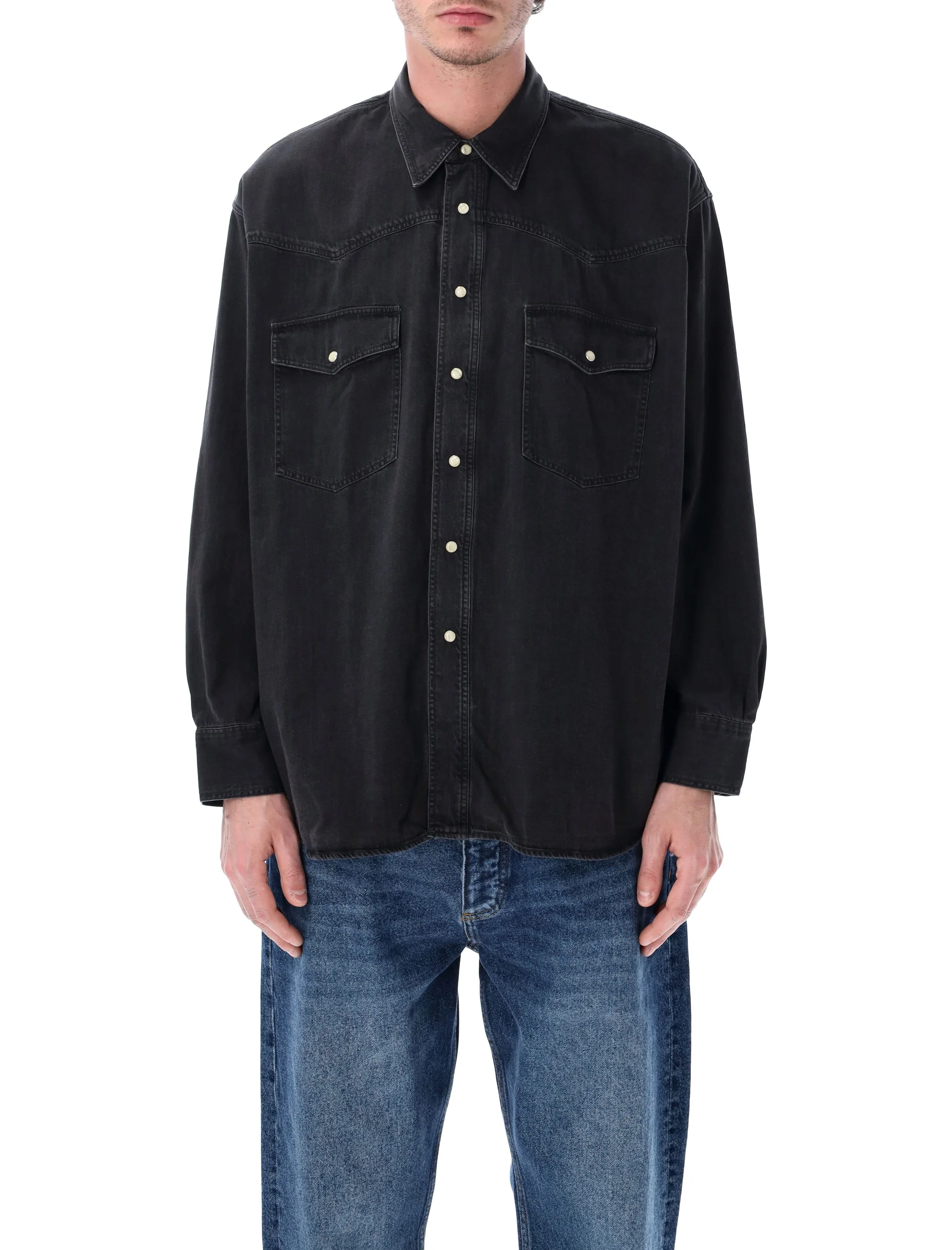 Studio Nicholson Relaxed Fit Long Sleeve Shirt - Size M