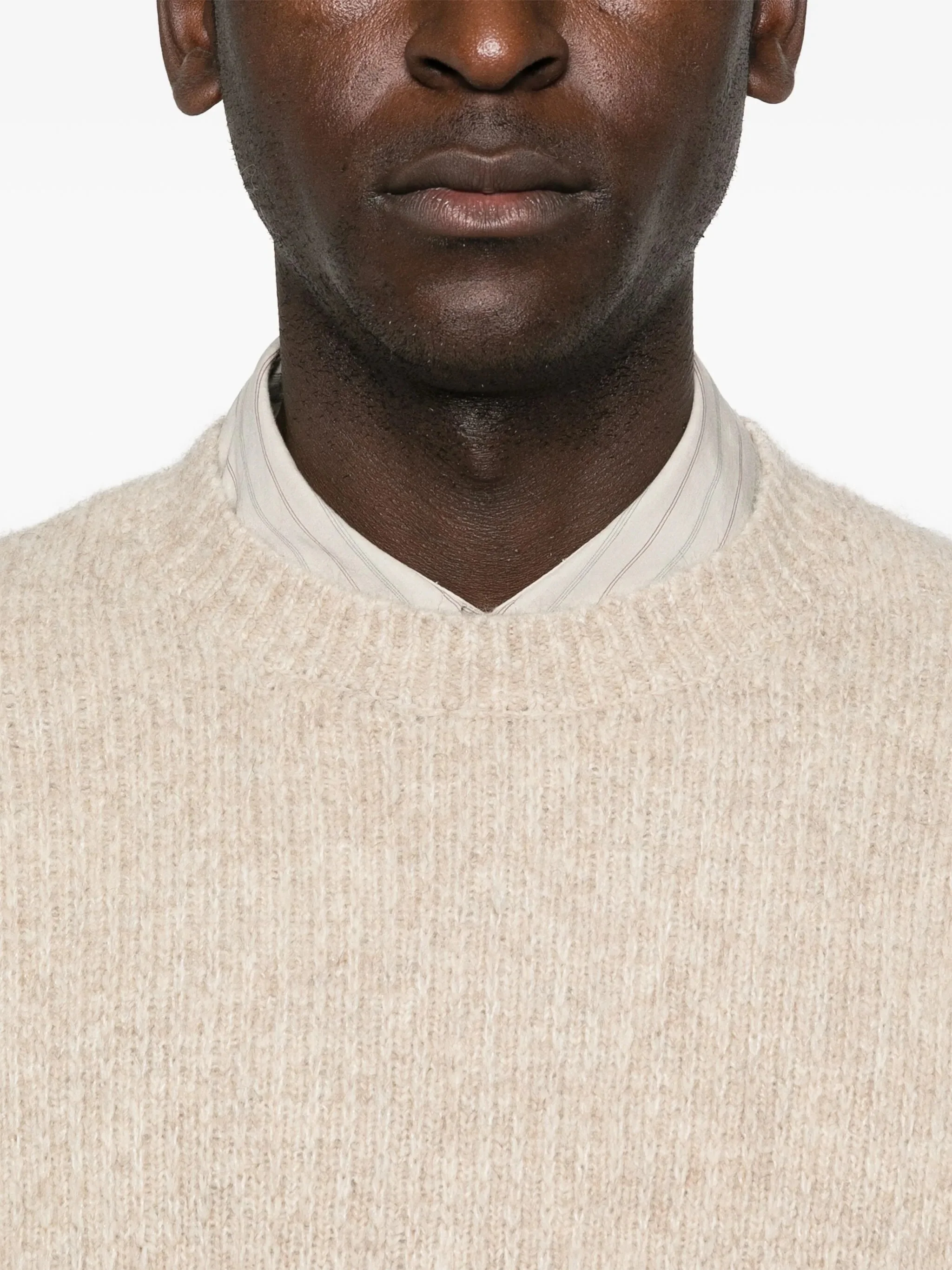 Sunflower Brushed Rib Crew Neck Sweater - 5gg Knit for Men - Image 4