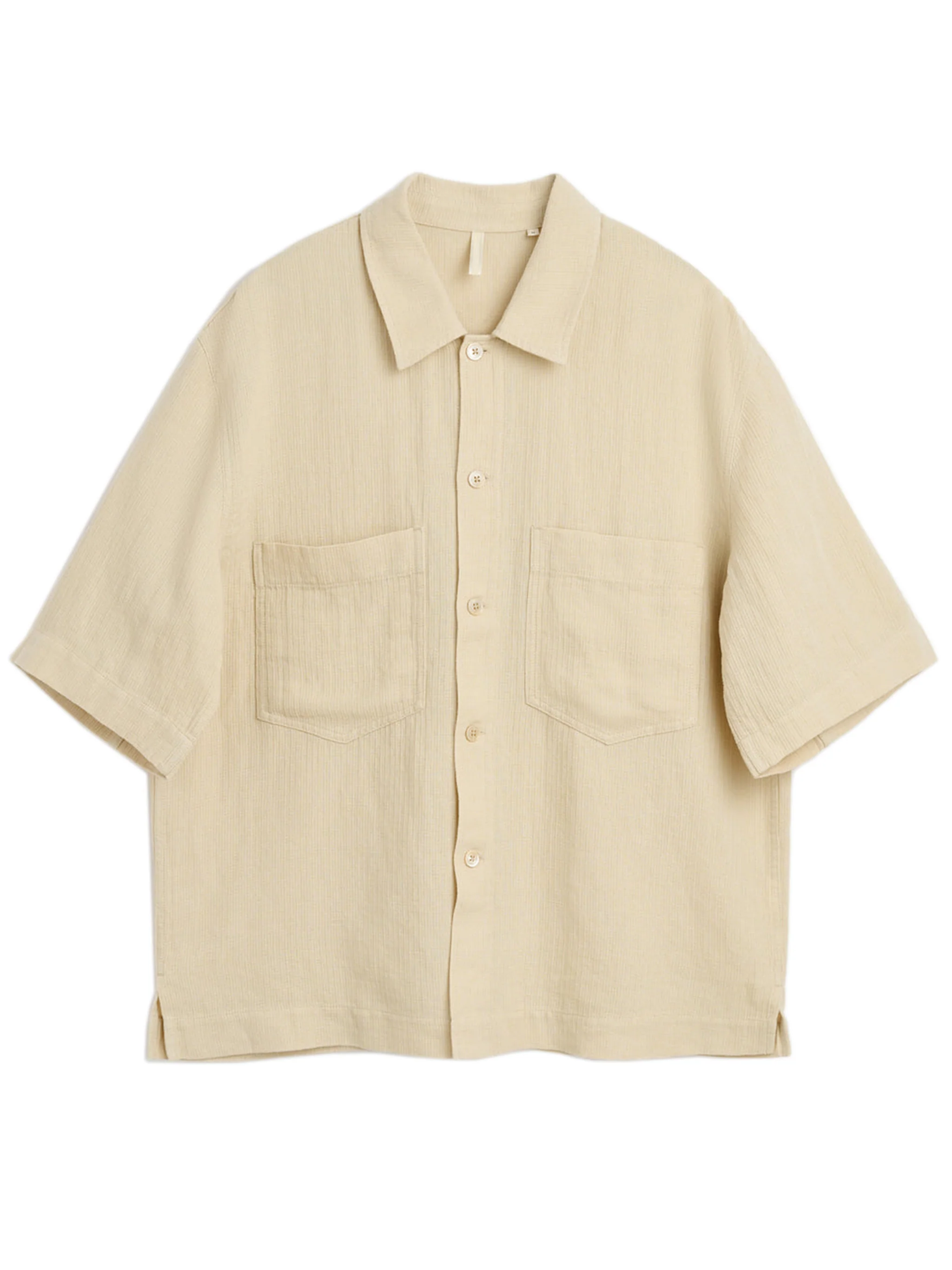 Sunflower Loose-Fitting Short-Sleeved Shirt with Genuine Buttons