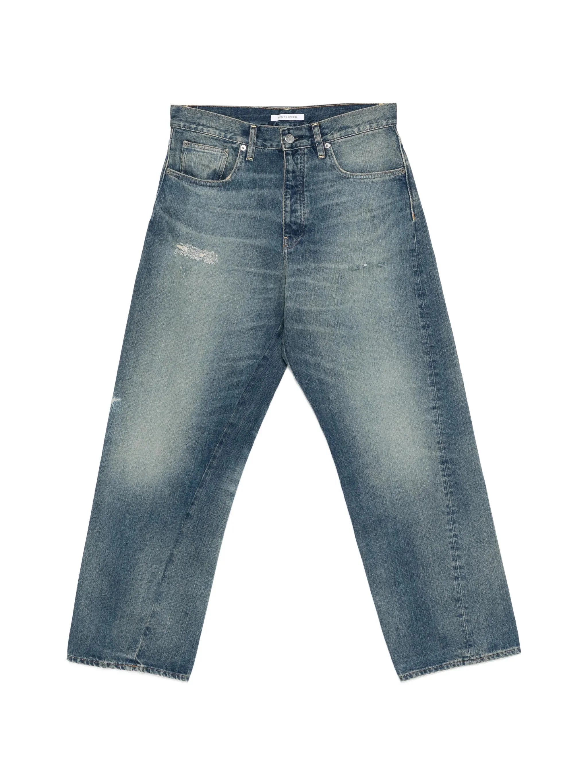 Sunflower Twisted Fit Loose Jeans with Edge Abrasions